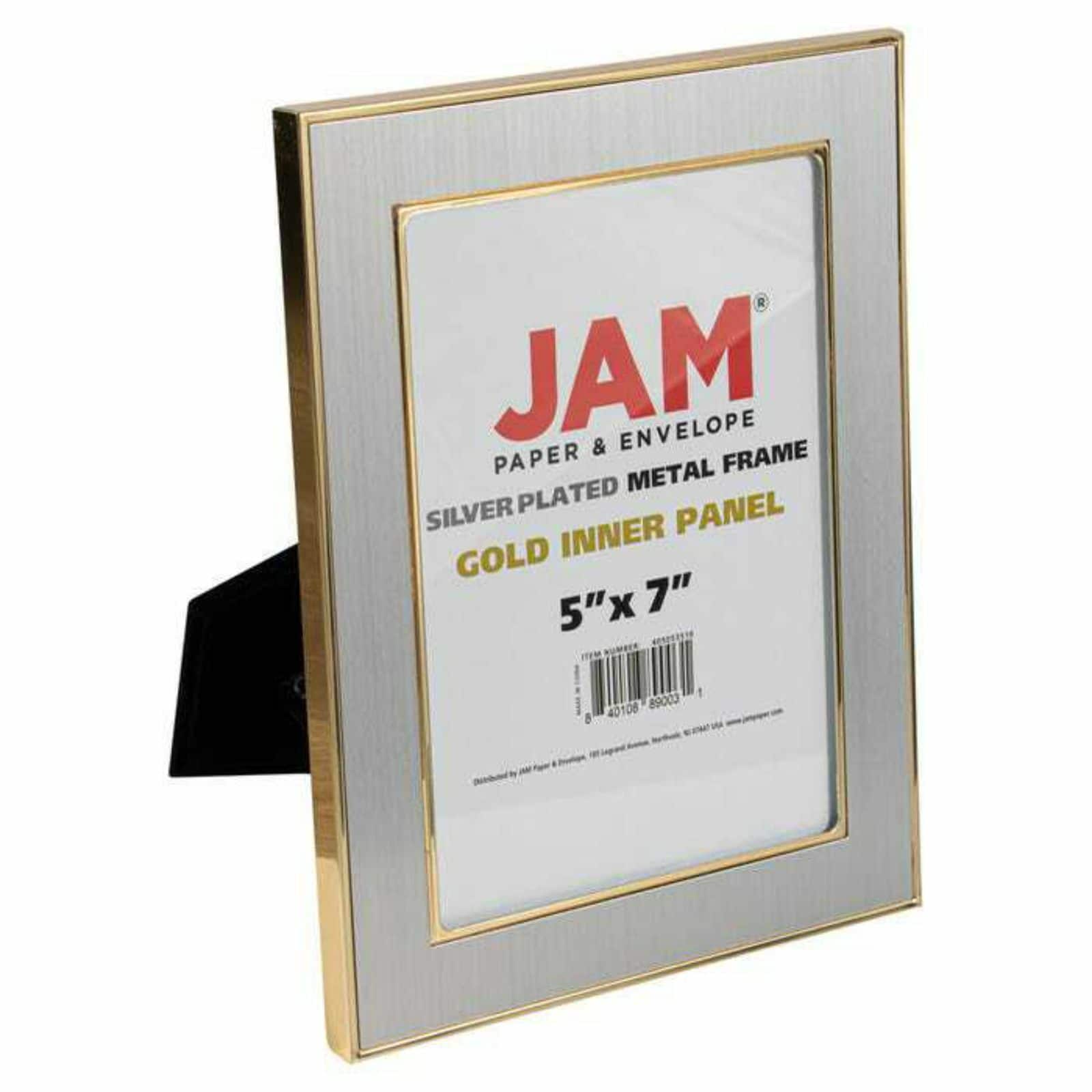 JAM Paper 2 Pack Gold & Silver Plated Metal 5" x 7" Picture Frames