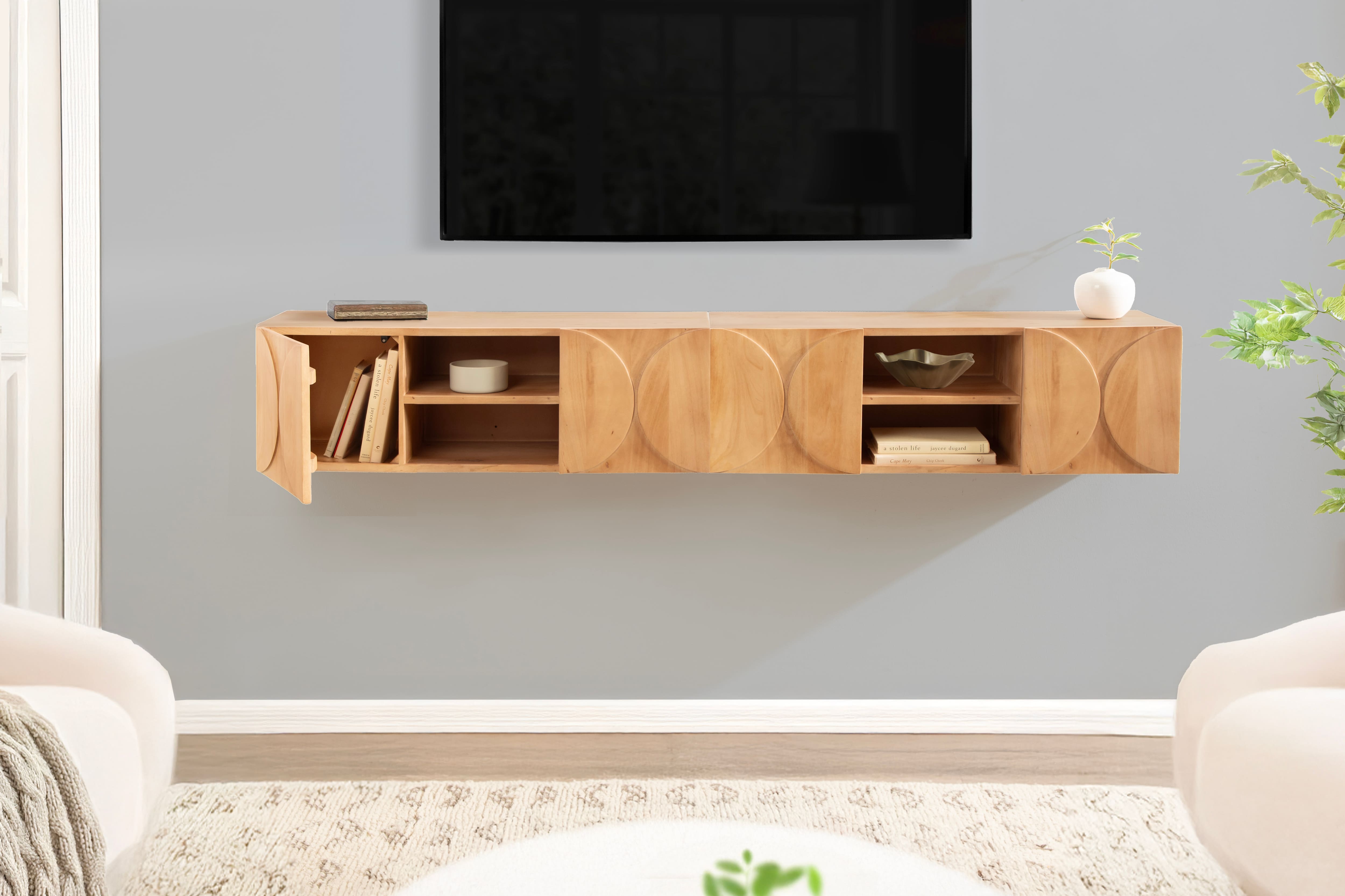 Kate and Laurel Townsend Floating Media Wall Cabinet