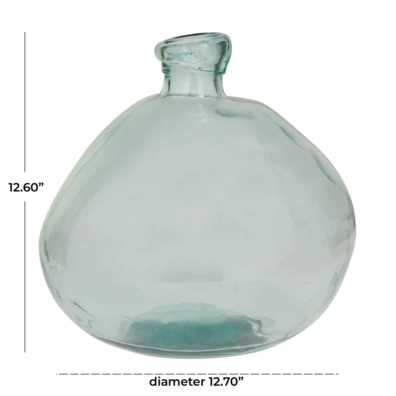 Blue Recycled Glass Handmade Spanish Vase 13" x 13" x 13"