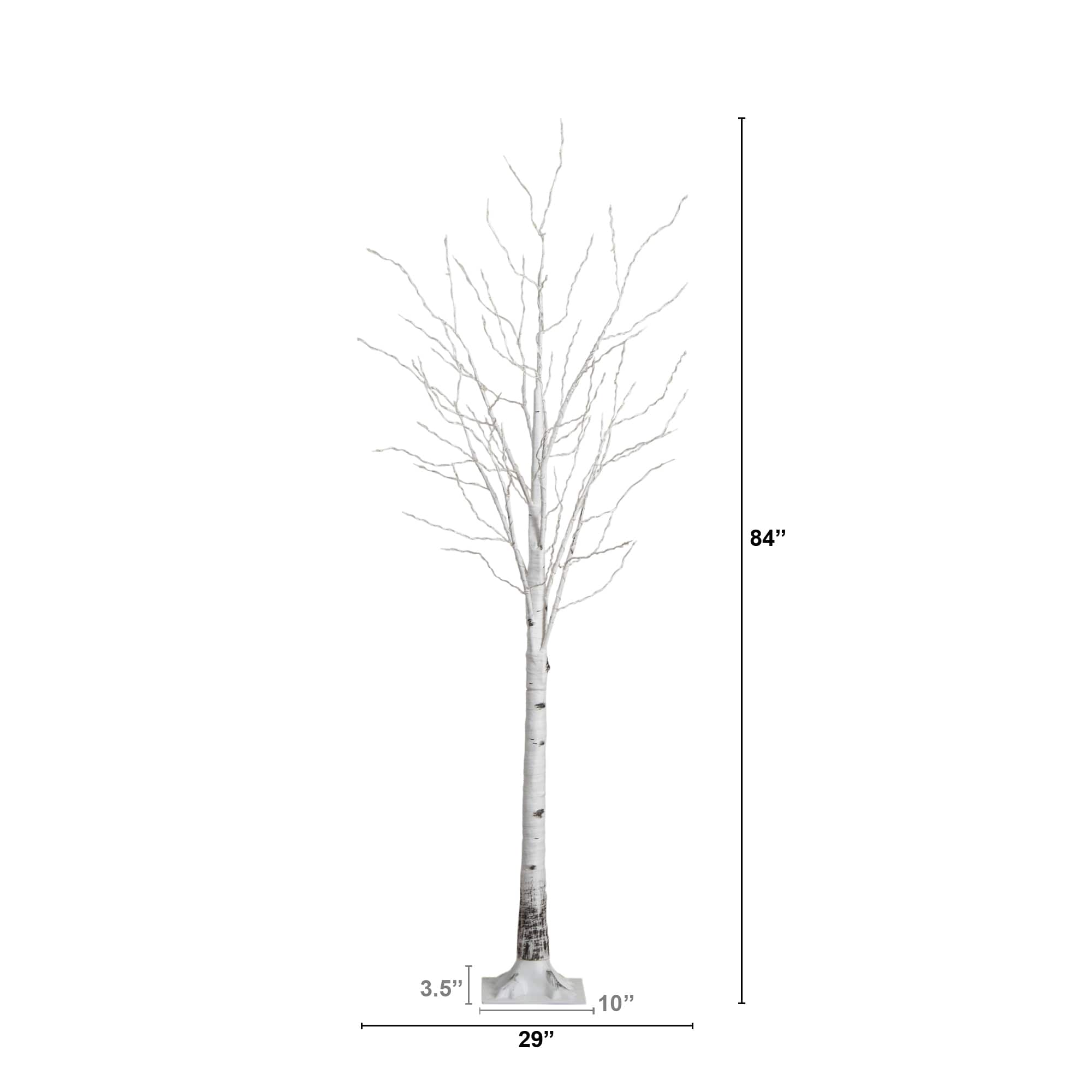 7ft. Pre-Lit White Birch Artificial Christmas Tree, Warm White LED Lights