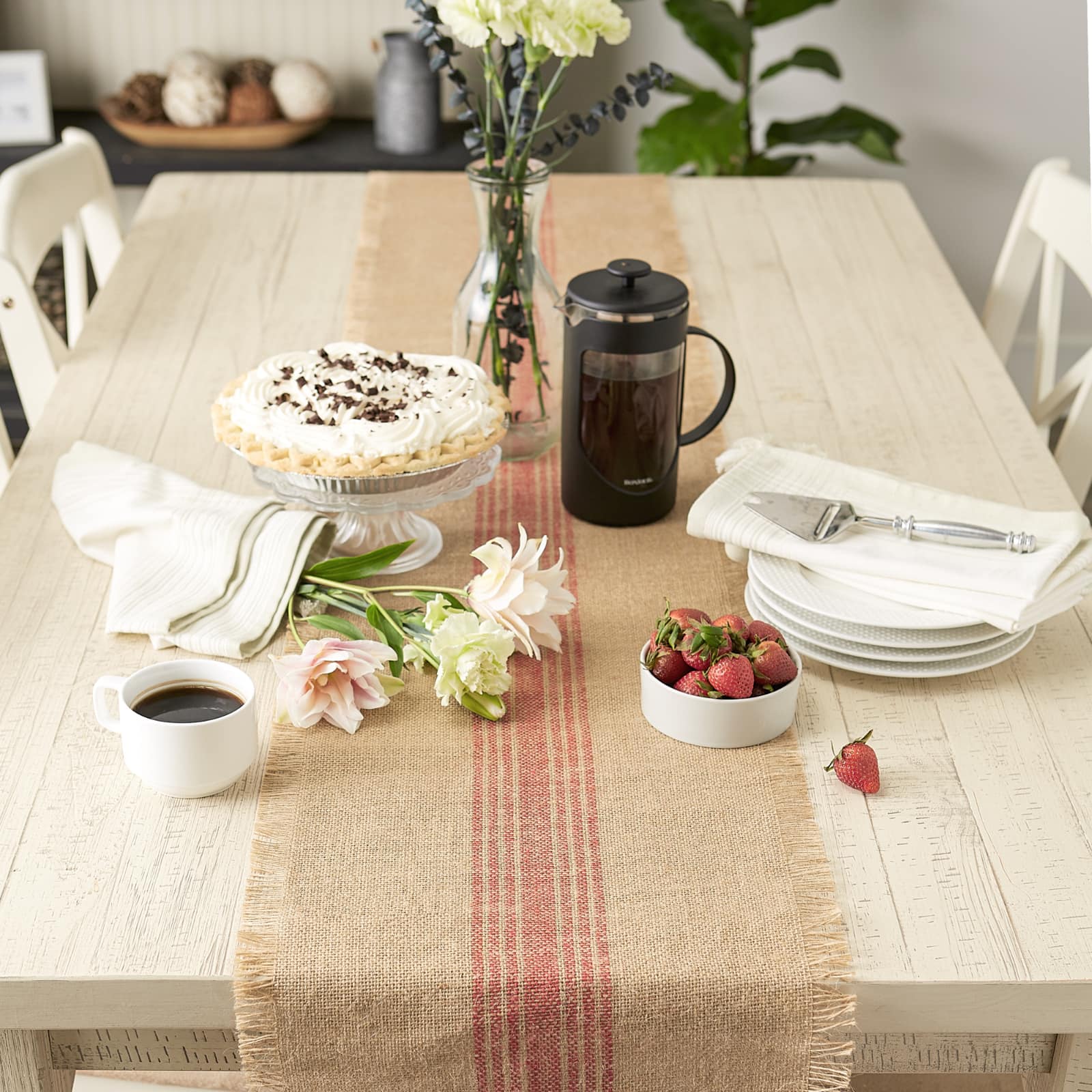 DII® 108" Middle Stripe Burlap Table Runner