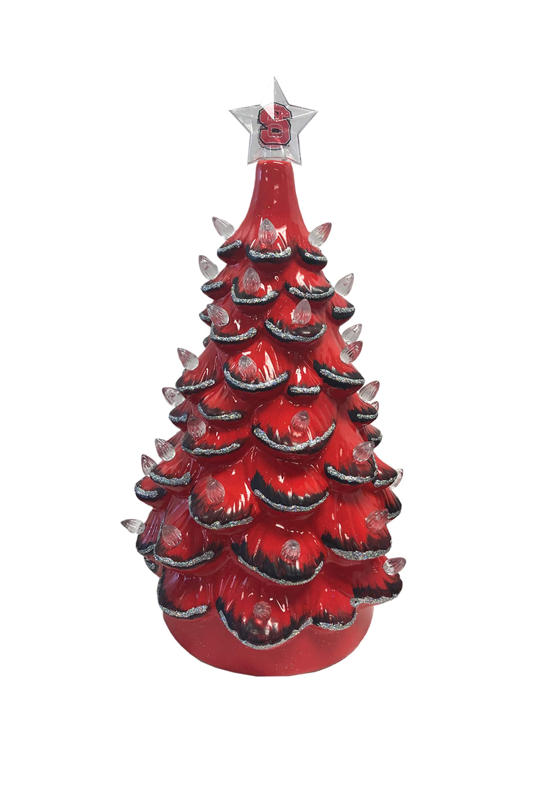 Santa's Workshop 14" NCAA College Team Ceramic LED Christmas Tree By Santasworkshop in North Carolina State University | 7" x 7" x 14" | Michaels®
