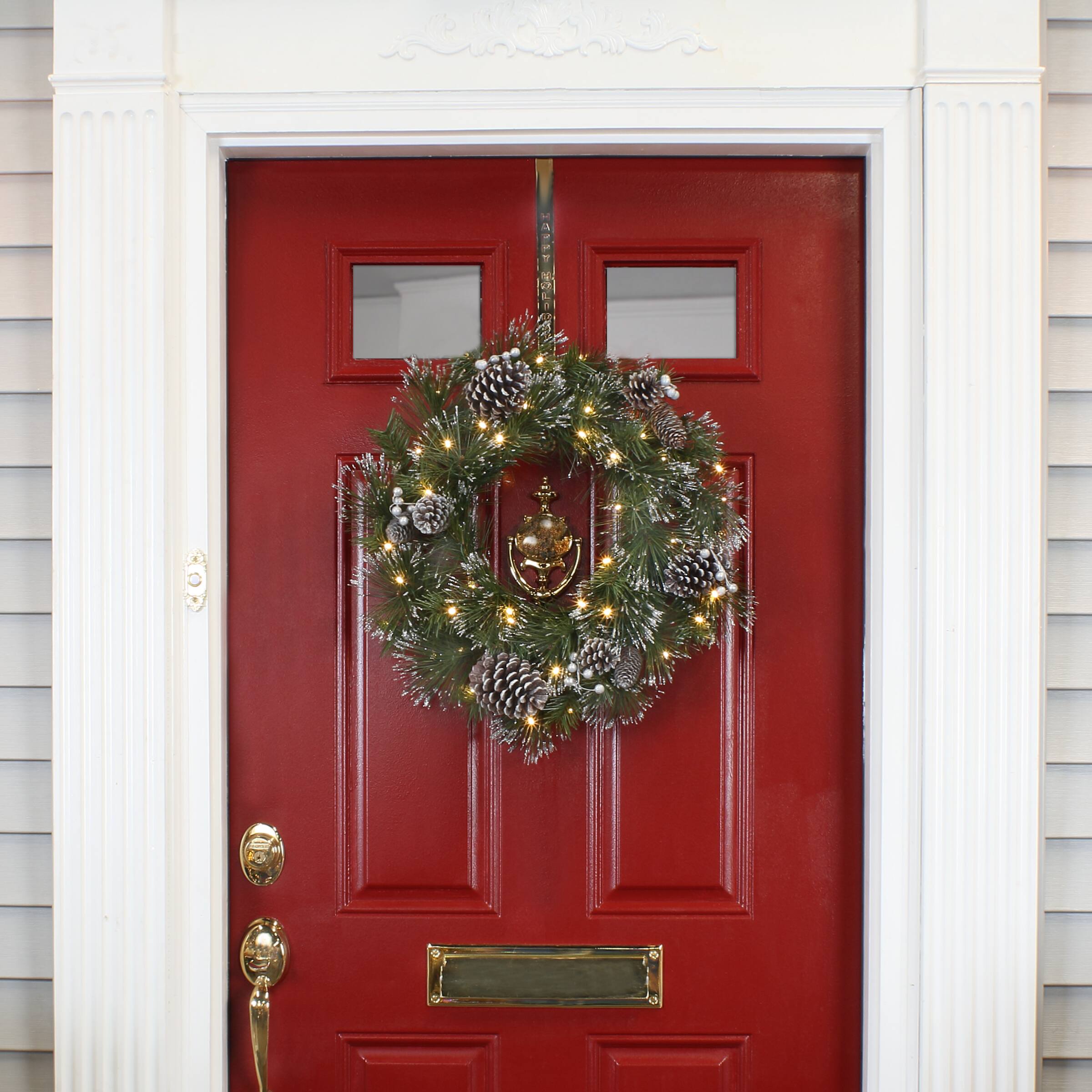 24'' LED Whitter Pine Wreath