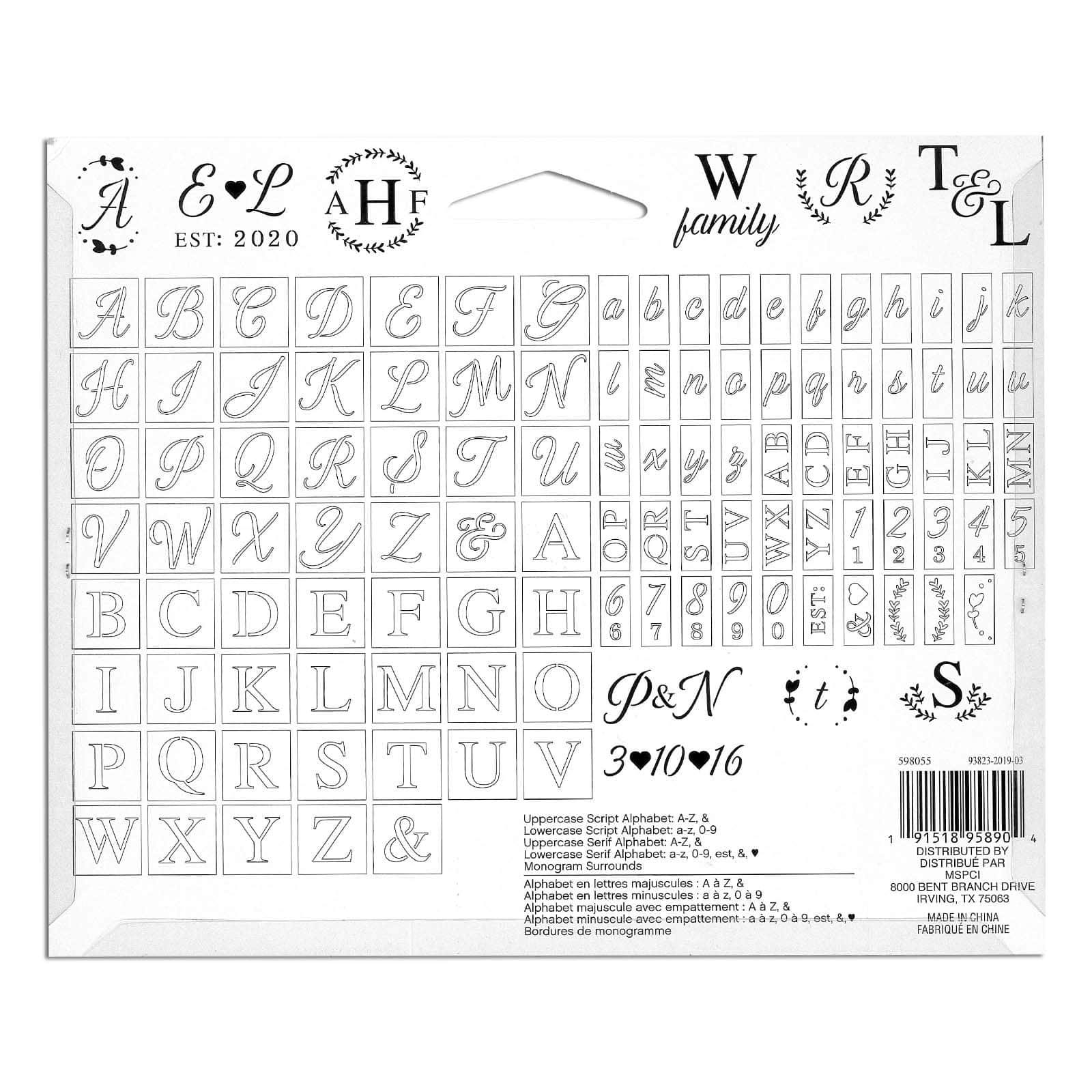 Monogram Stencil Pack by Craft Smart®