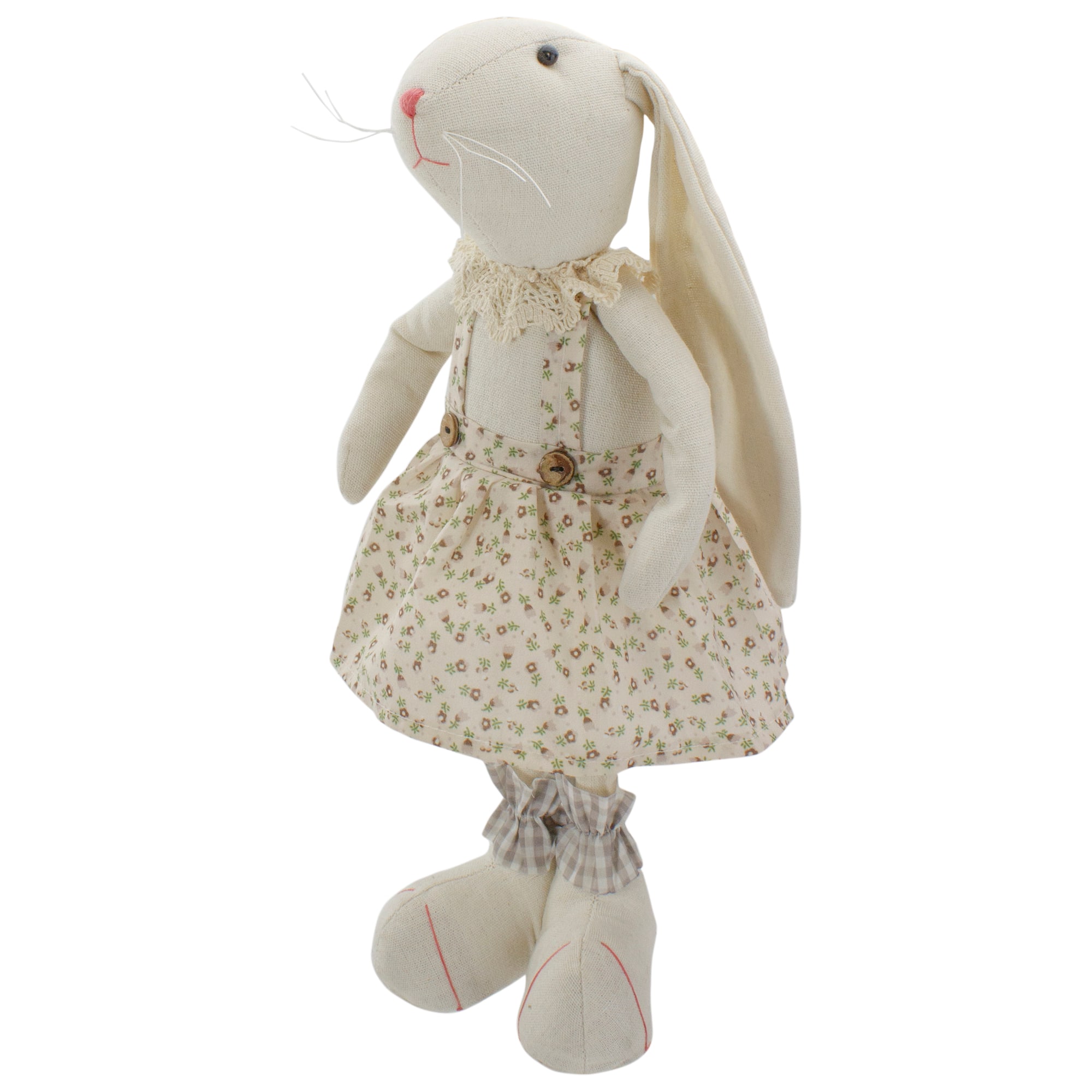 14.5" Standing Girl Easter Bunny Rabbit Spring Figure