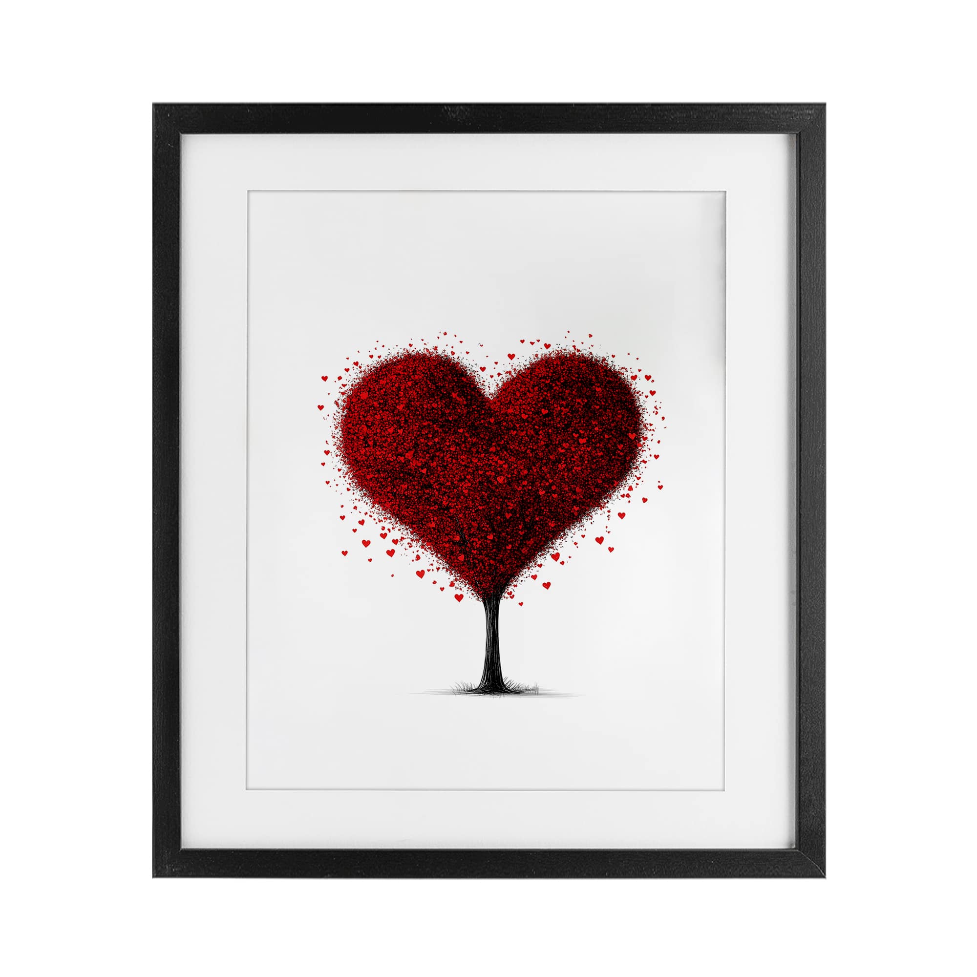 Stupell Industries Blooming Heart Tree Framed Print Under Glass Wall Art