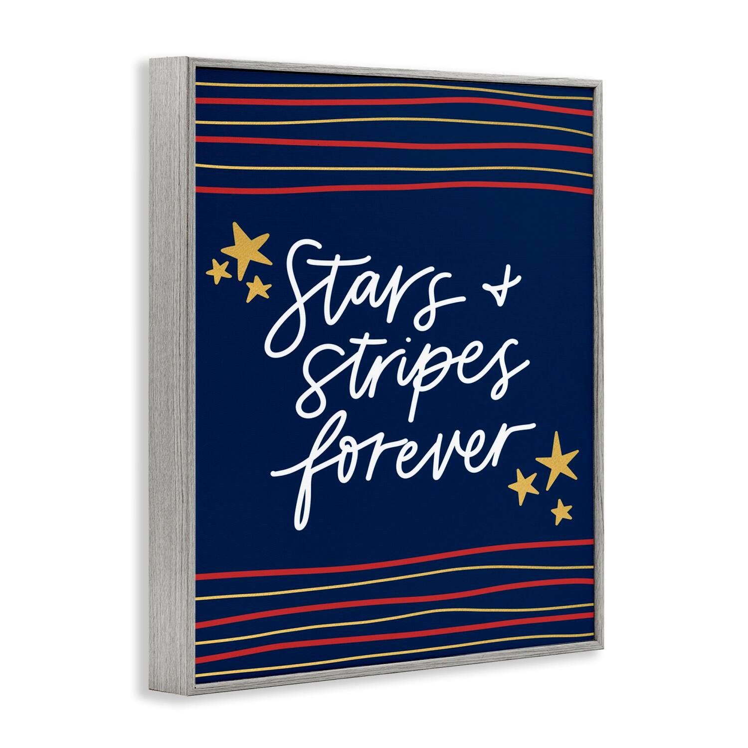 Stupell Industries Stars Stripes Forever Americana Independence Day Framed Giclee Art