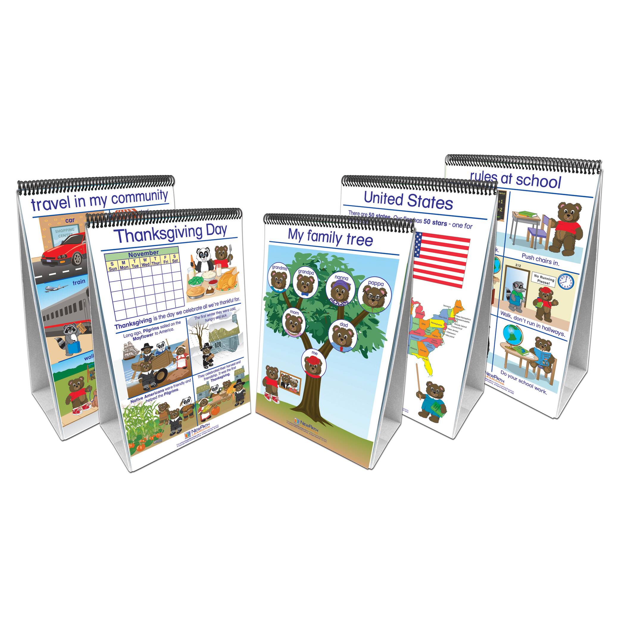 New Path Learning® Social Studies Readiness Flip Chart, Set of 5