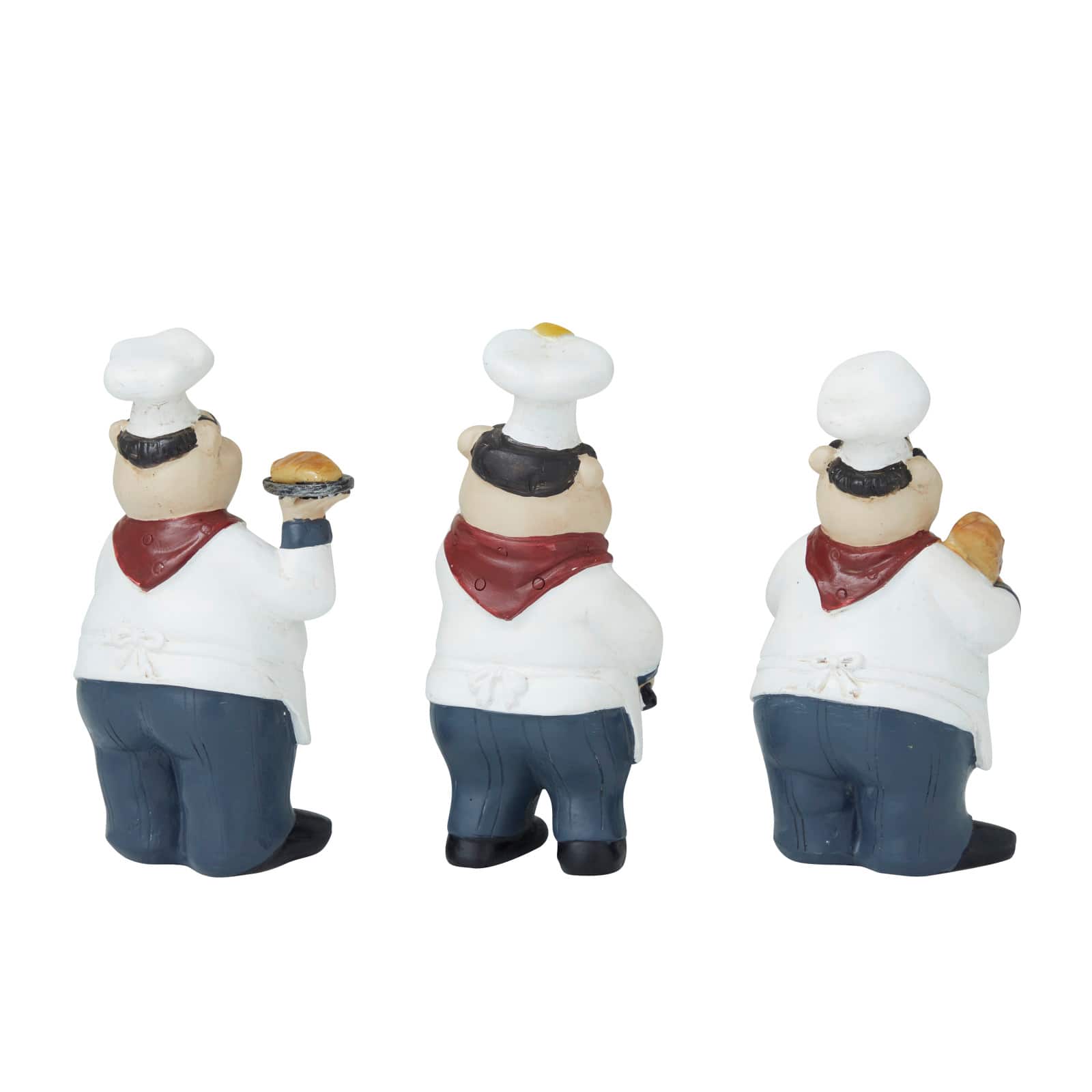 Set of 3" White Polystone Traditional Sculpture, 5" x 3" x 2"