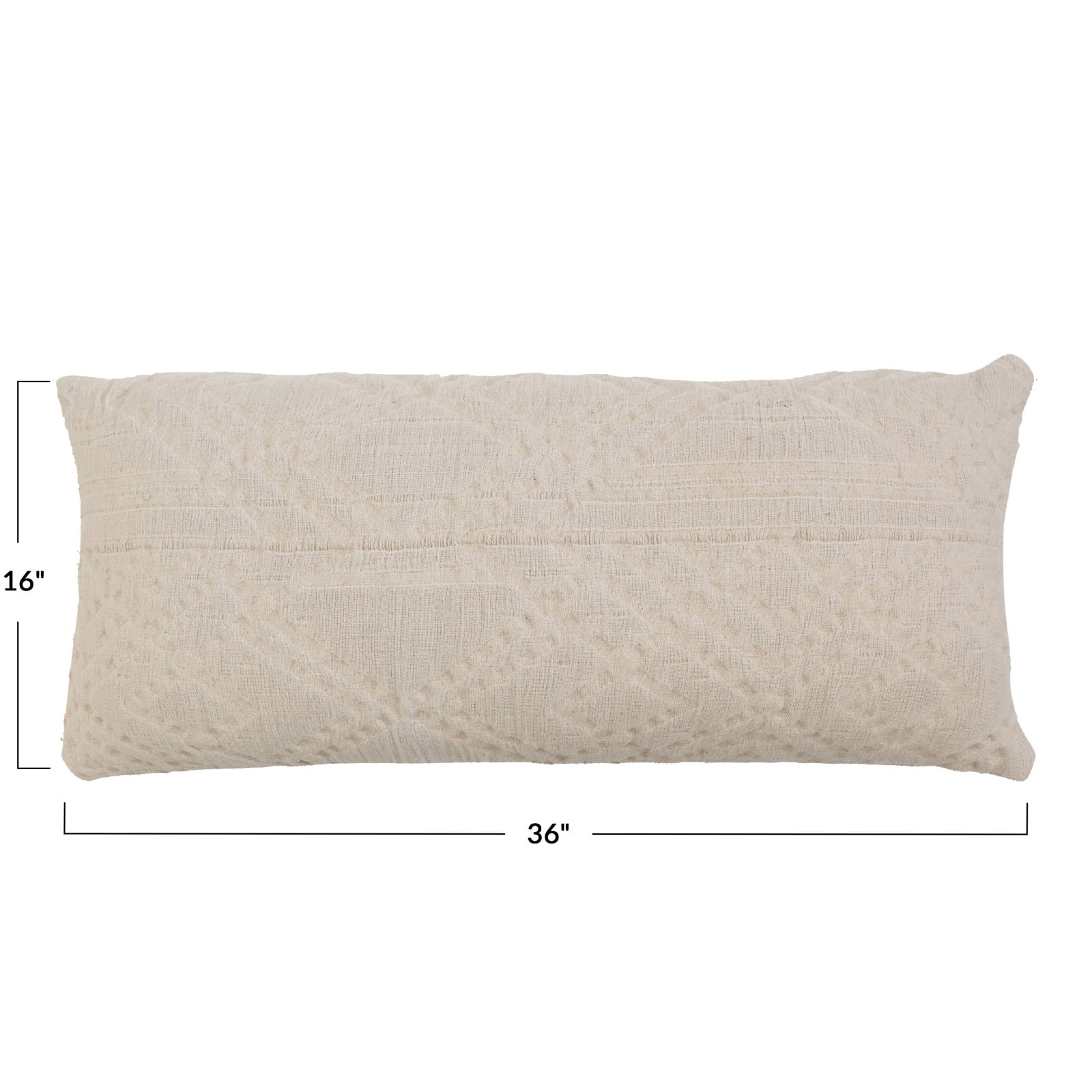 Hello Honey® Natural Woven Cotton Jacquard Lumbar Pillow