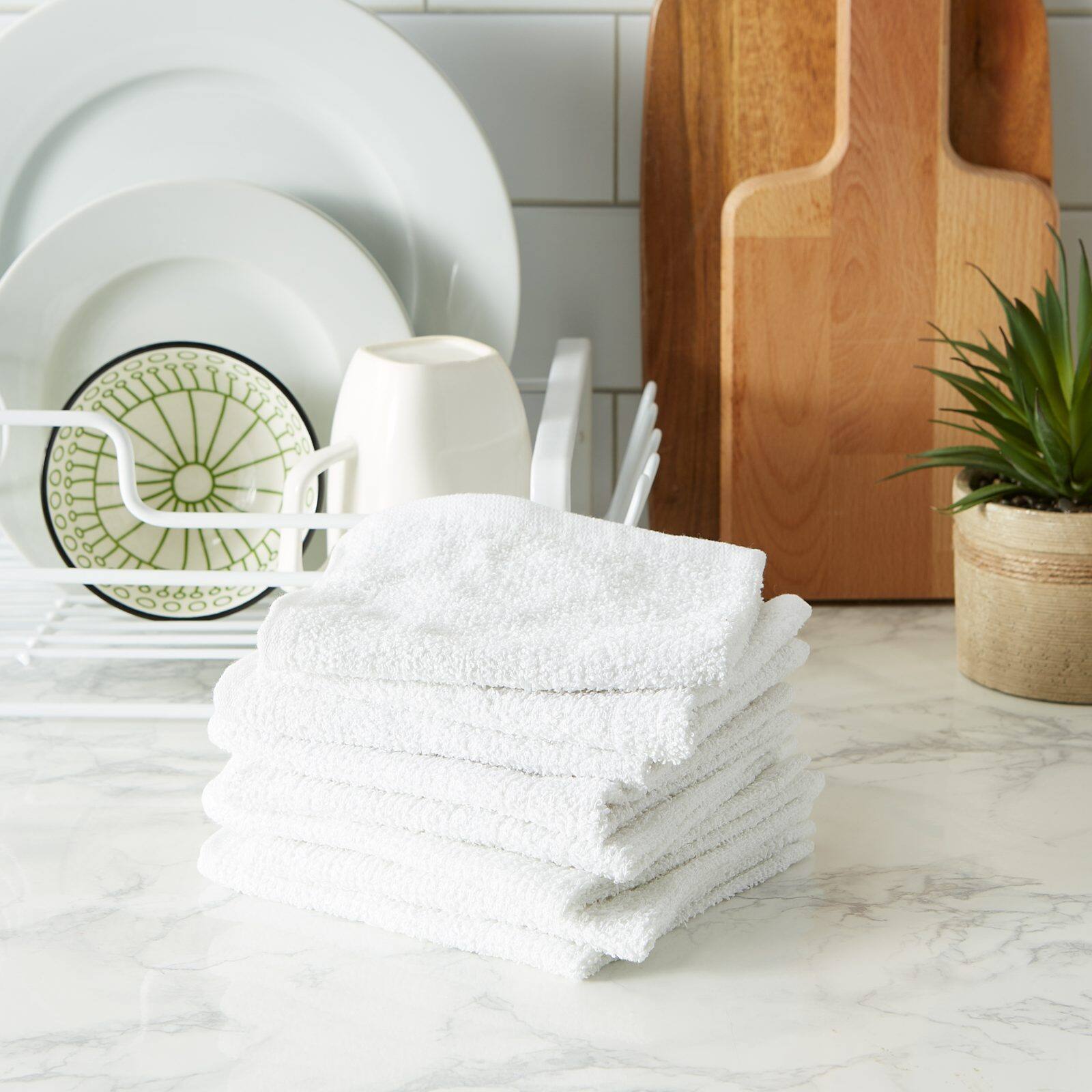 DII® White Barmop Terry Dishcloths, 8ct.