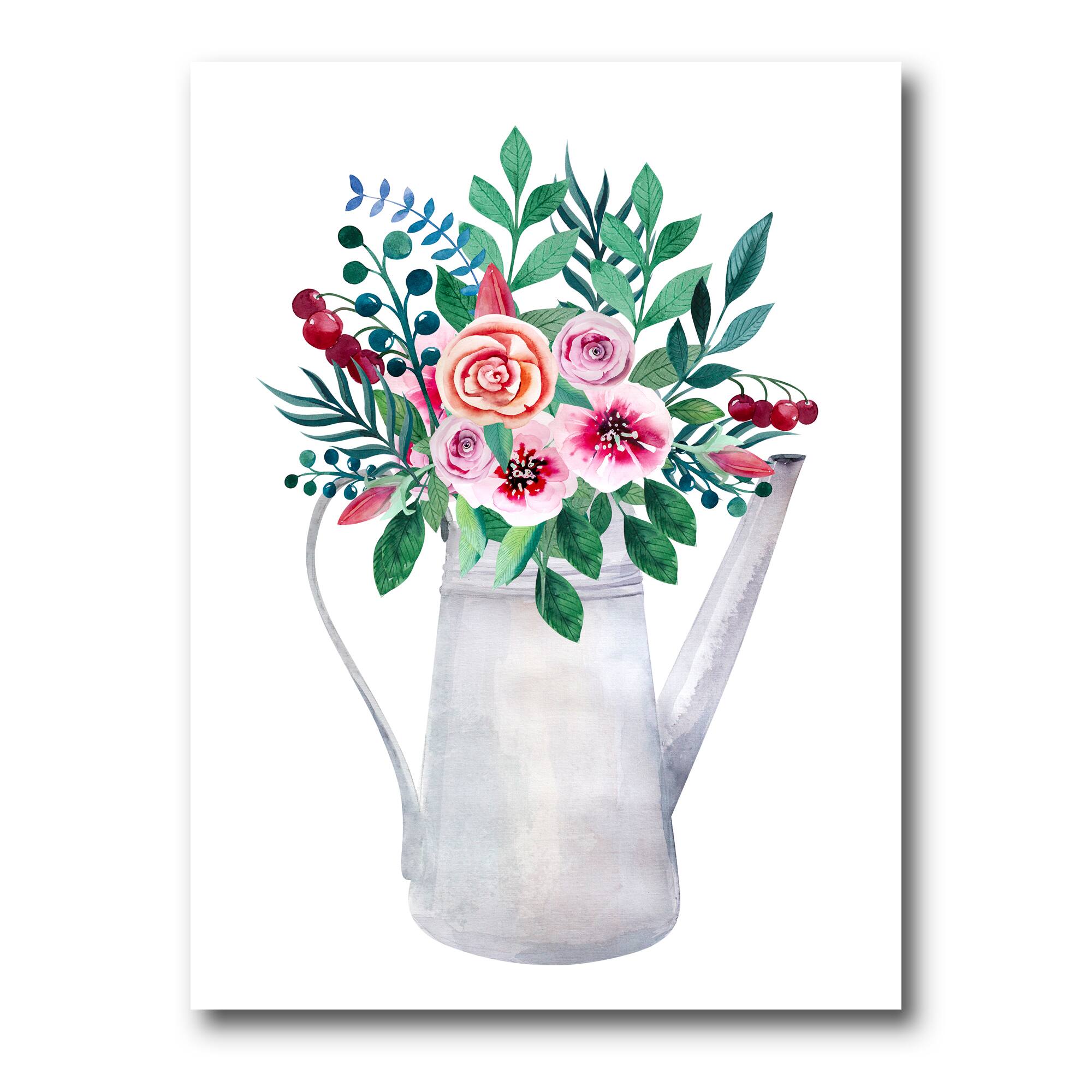 Designart - Bouquets of Flowers In Rustic Flowering Pot