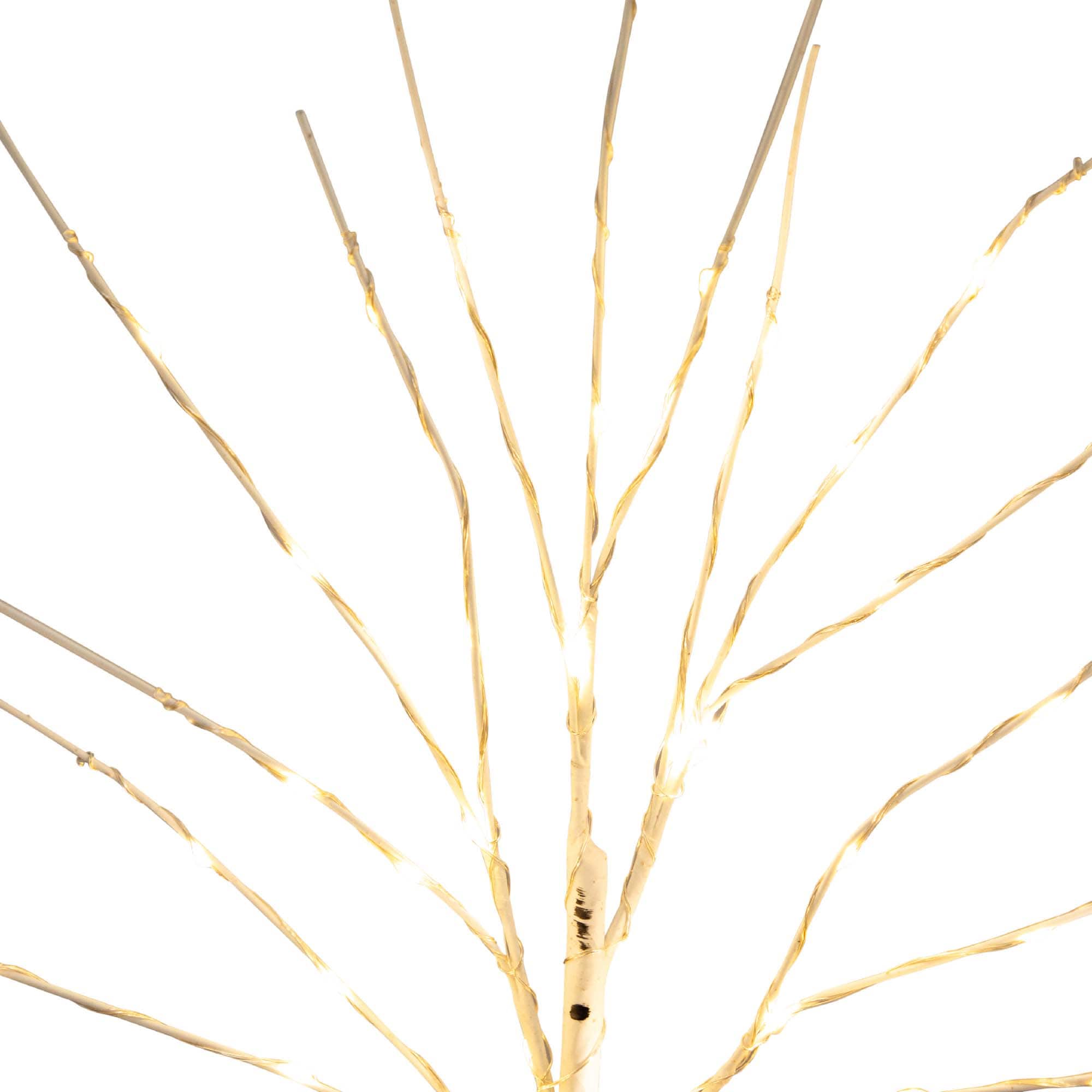 2 Pack 24in. Pre-Lit Artificial White Birch Branches, Warm White LED Lights