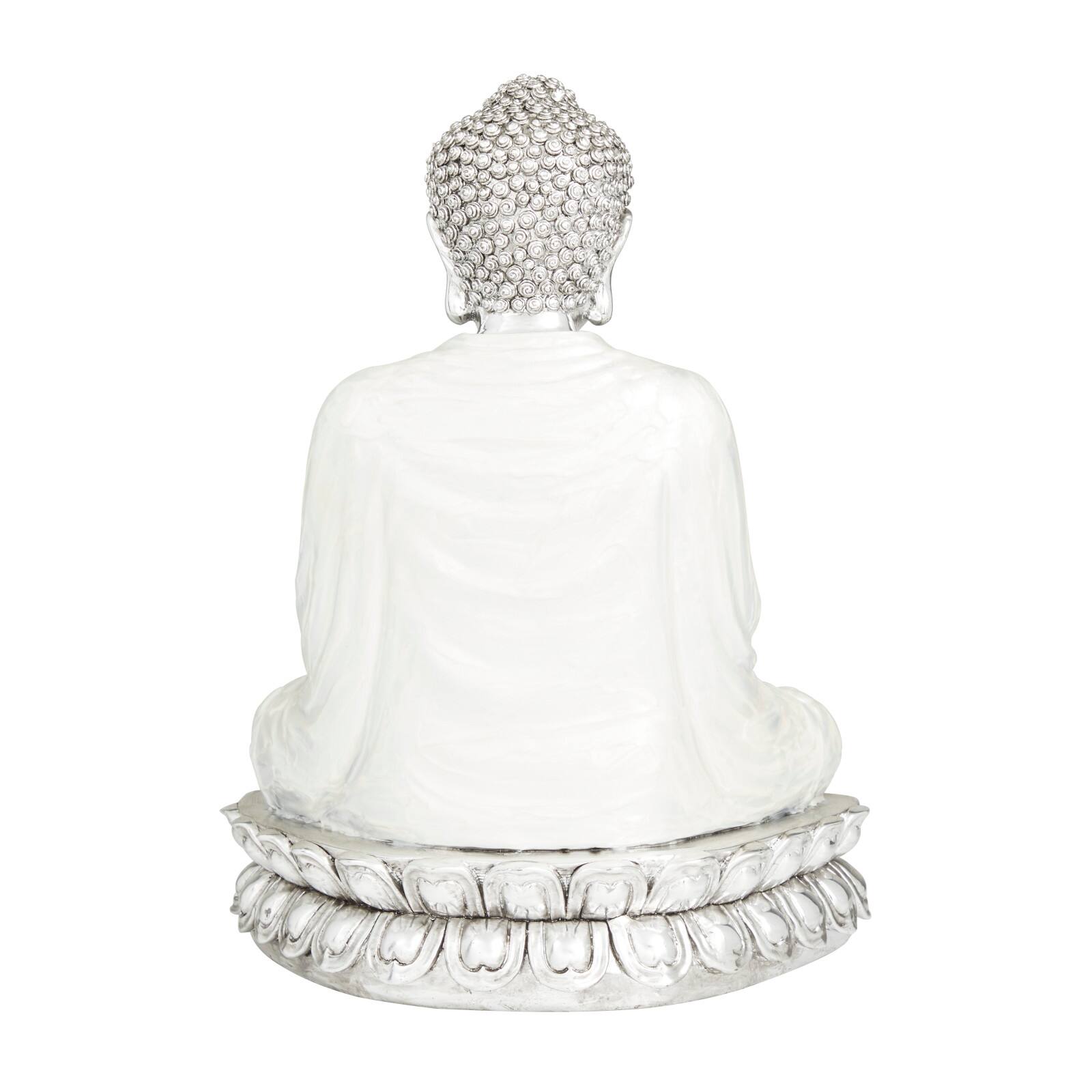 Silver Polystone Eclectic Sculpture, 16" x 12" x 9"