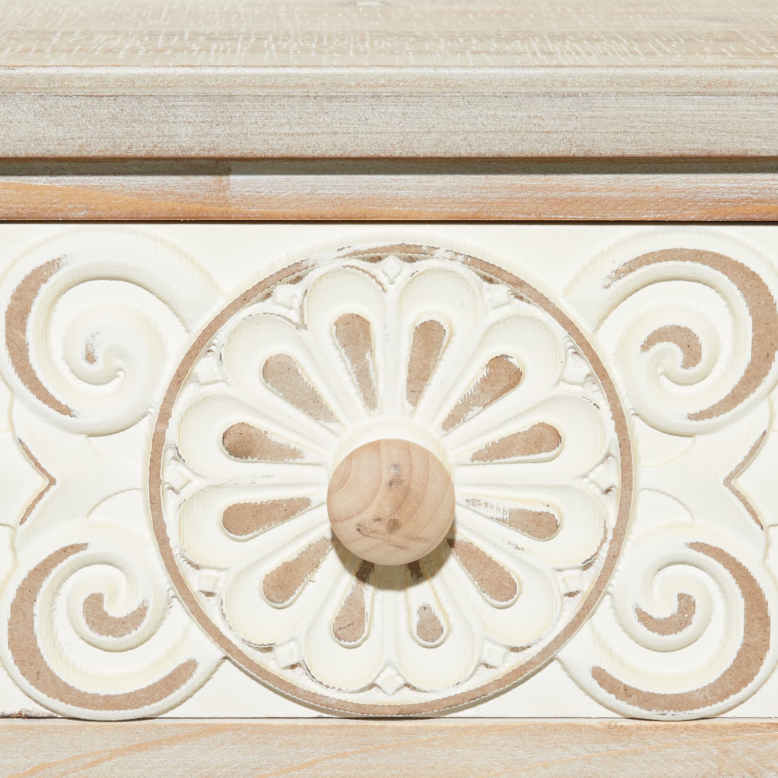 Brown Farmhouse Wood Console Table, 33" x 36"