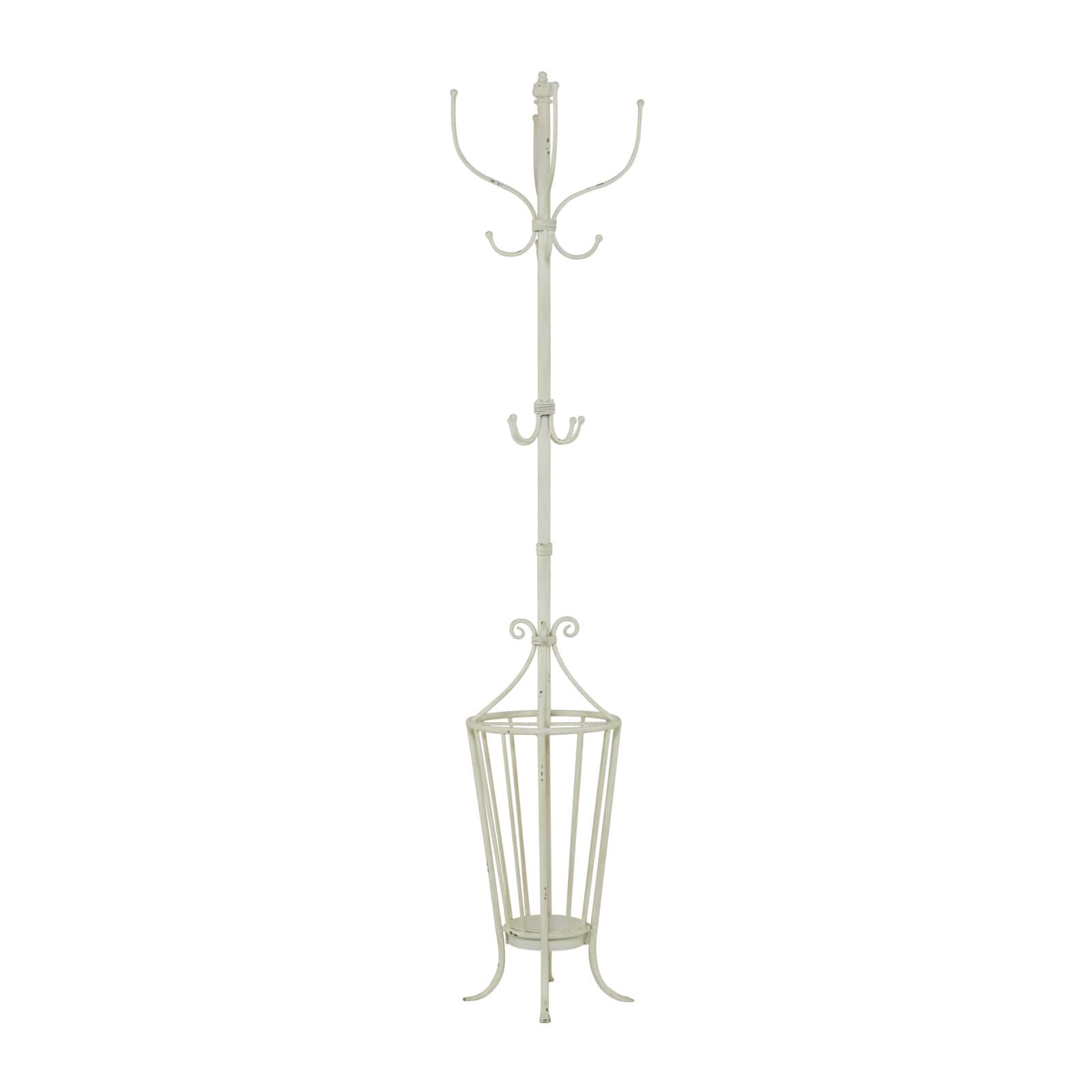 White Metal Farmhouse Coat Rack 72" x 15" x 15"