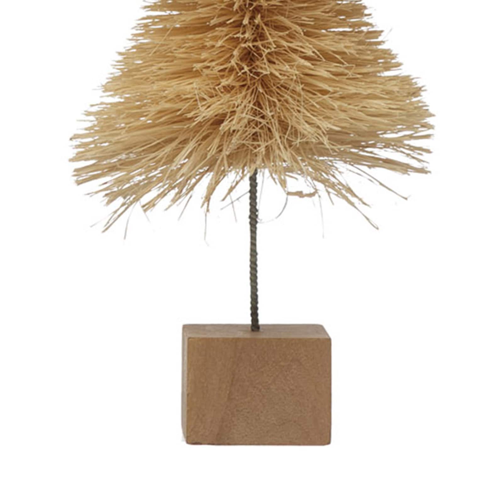 Hello Honey® Cream Sisal Bottle Brush Tree with Wood Base