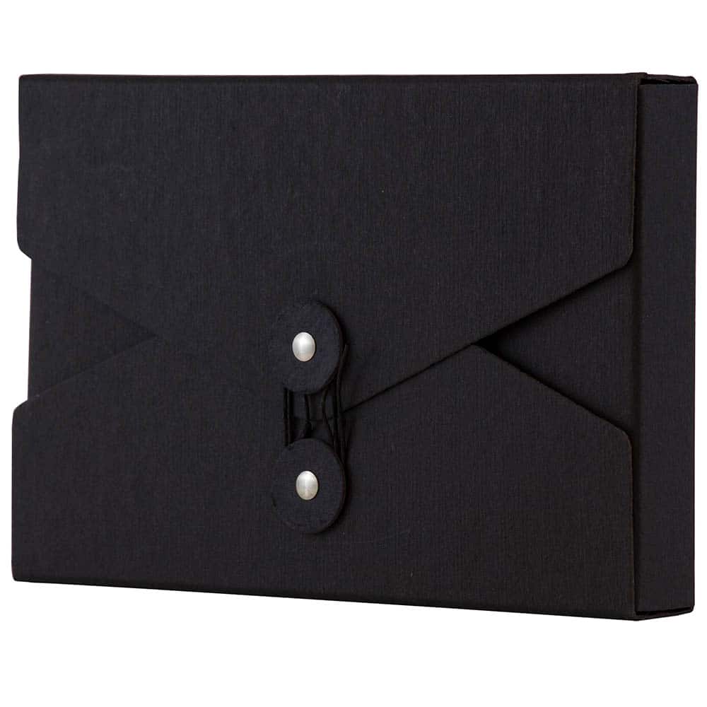 JAM Paper Black Kraft Portfolio with Button and String Tie Closure 5.5" x 8.5"