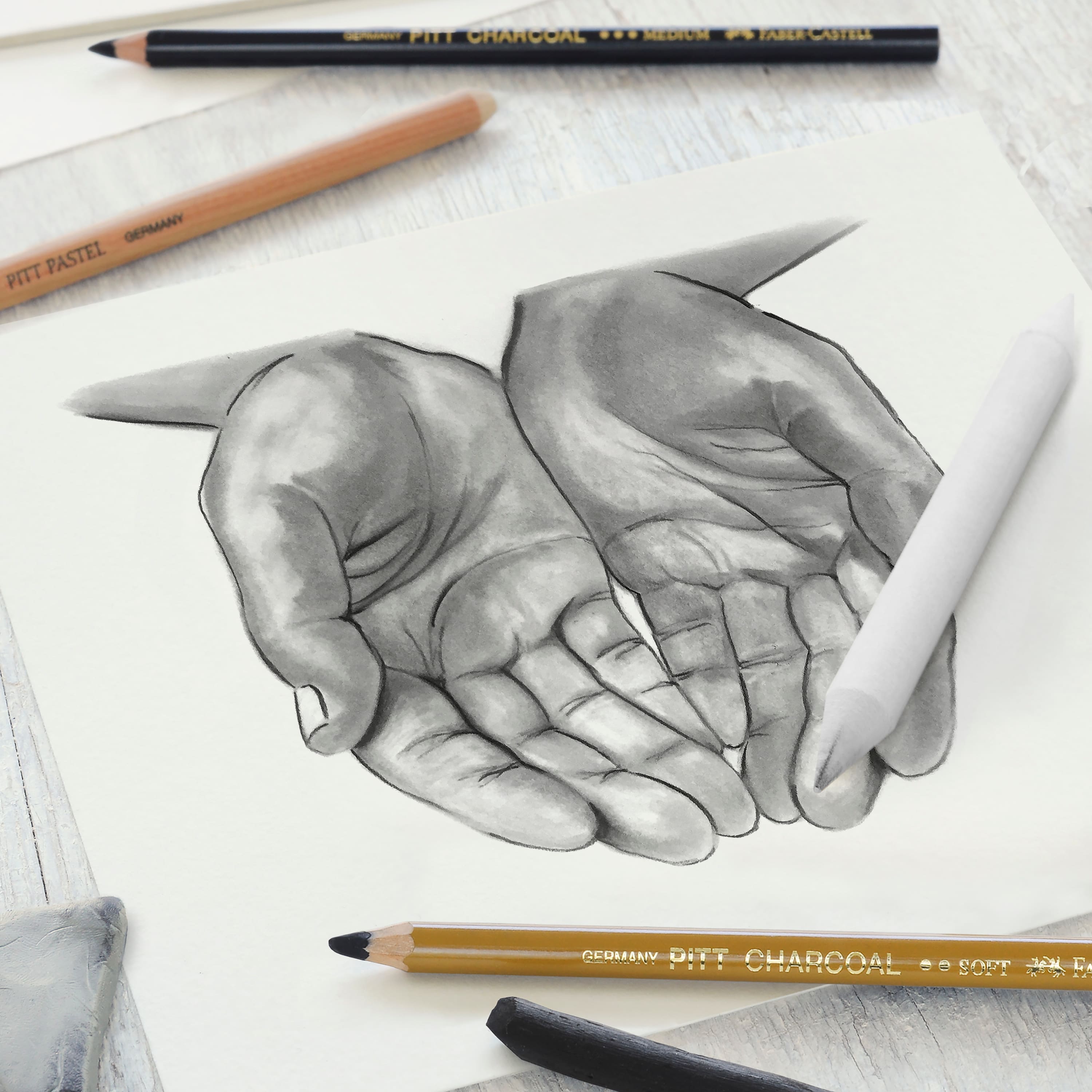 Faber-Castell 85 Piece Pitt Monochrome Drawing Set with Wood Case