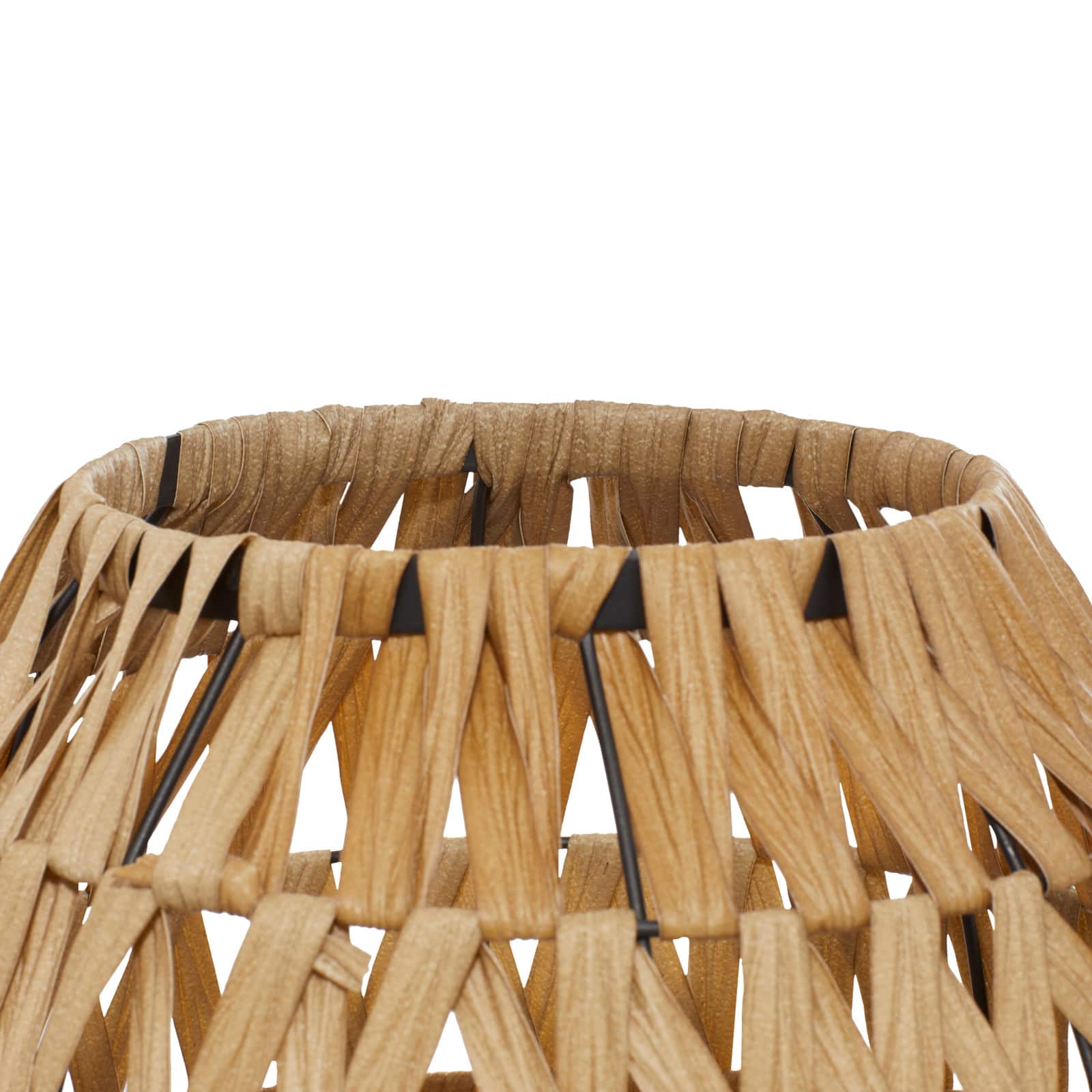Brown Plastic Rattan Handmade Woven Vase 15" x 15" x 22"