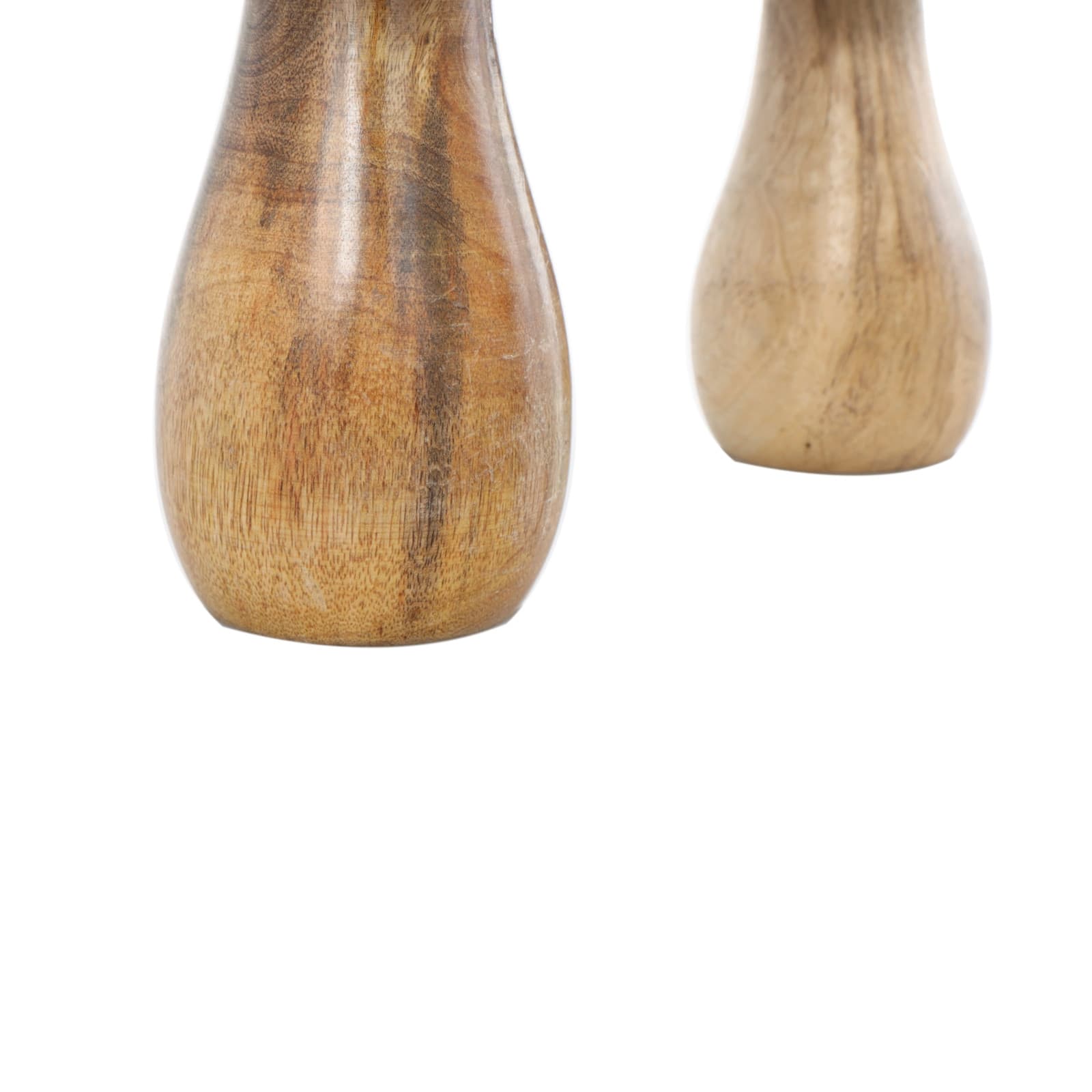 Stainless Steel & Wood Mushroom Hammered Sculpture Set
