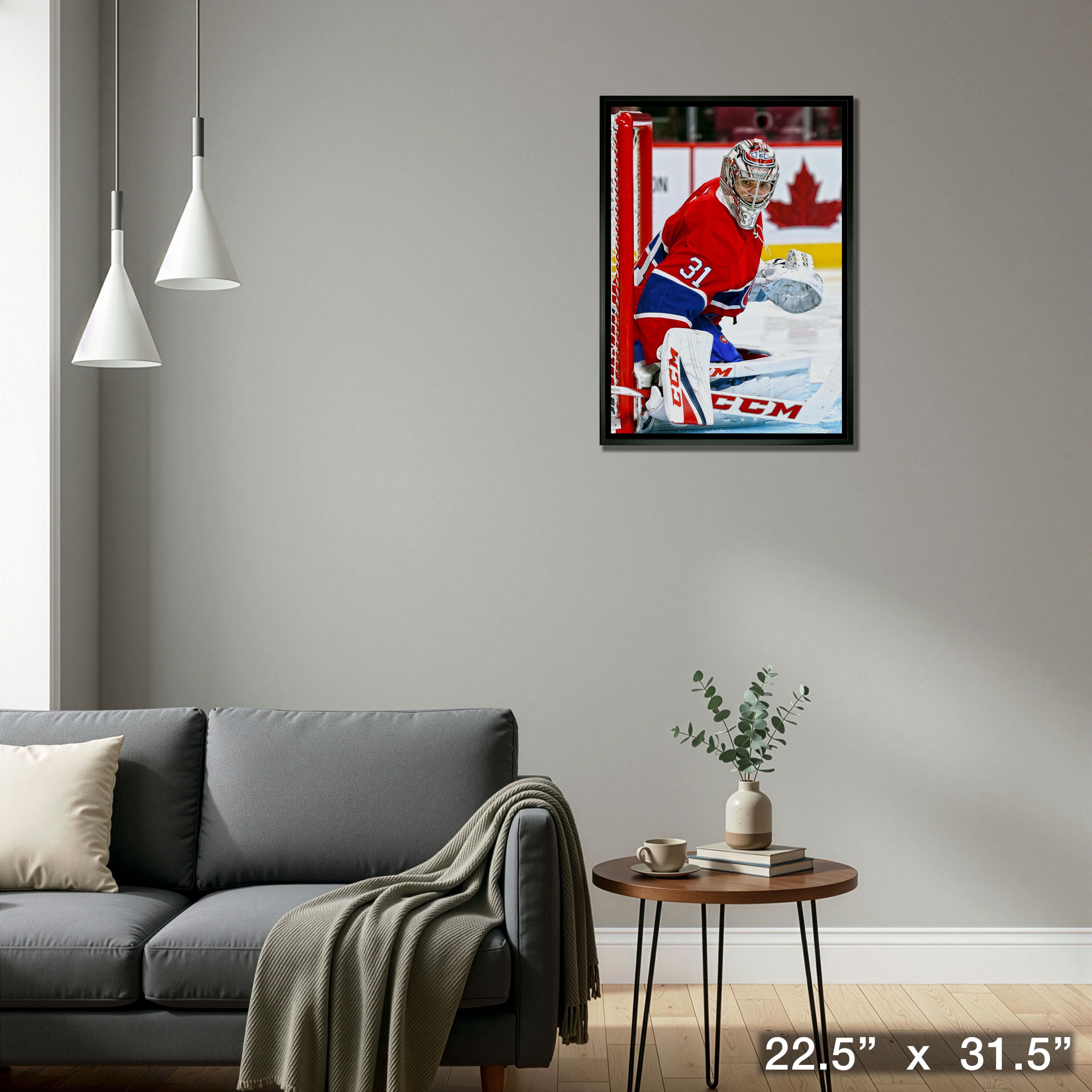 Carey Price Montreal Canadiens Framed 20" x 29" On Post Save Canvas 22.5" x 31.5"