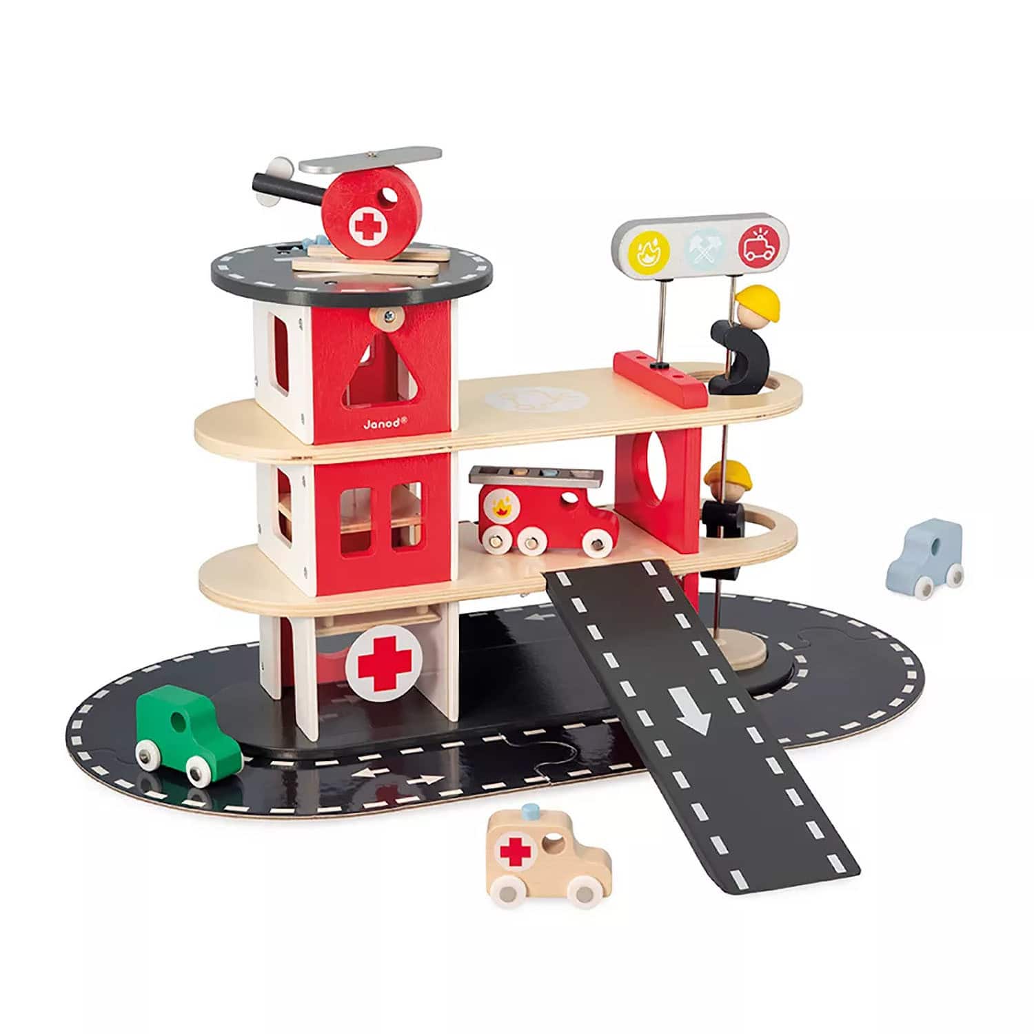 Janod® Red Fire Station Toy Set