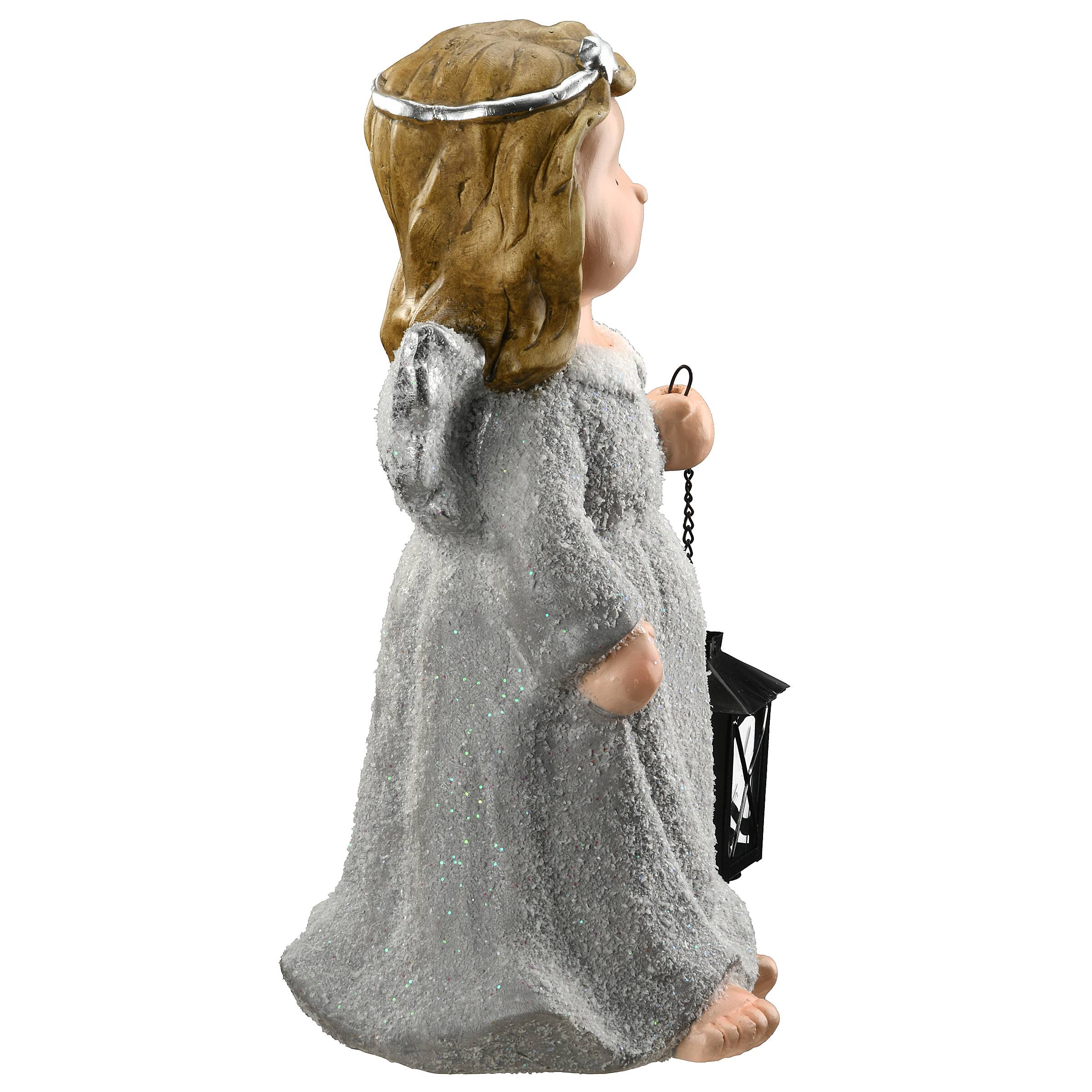 16" Angel With Lantern Décor