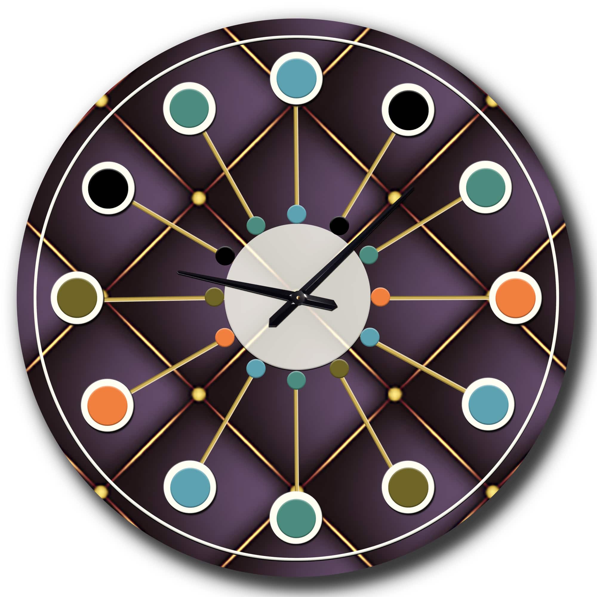 Designart 'Quilted Pattern Mid-Century Modern Wall Clock