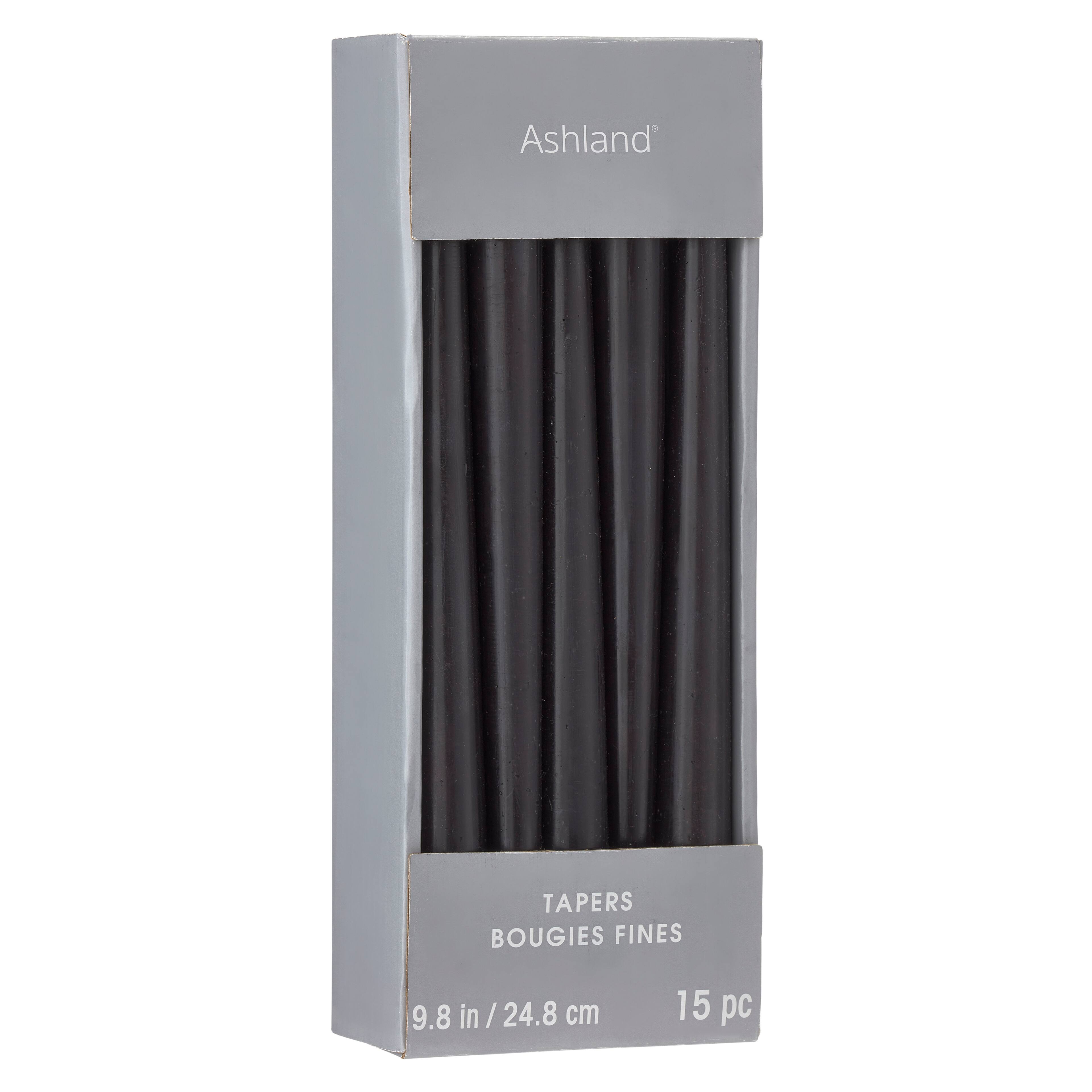 12 Packs: 15 ct. (180 total) Basic Elements™ 10" Black Taper Candles by Ashland®