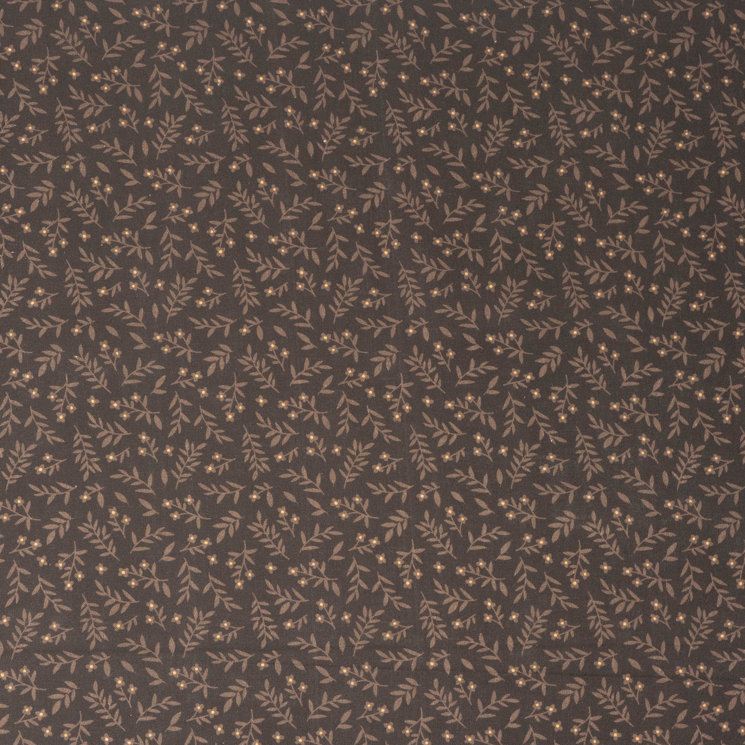 Roc-Lon 108" Packed Floral Chocolate Cotton Fabric