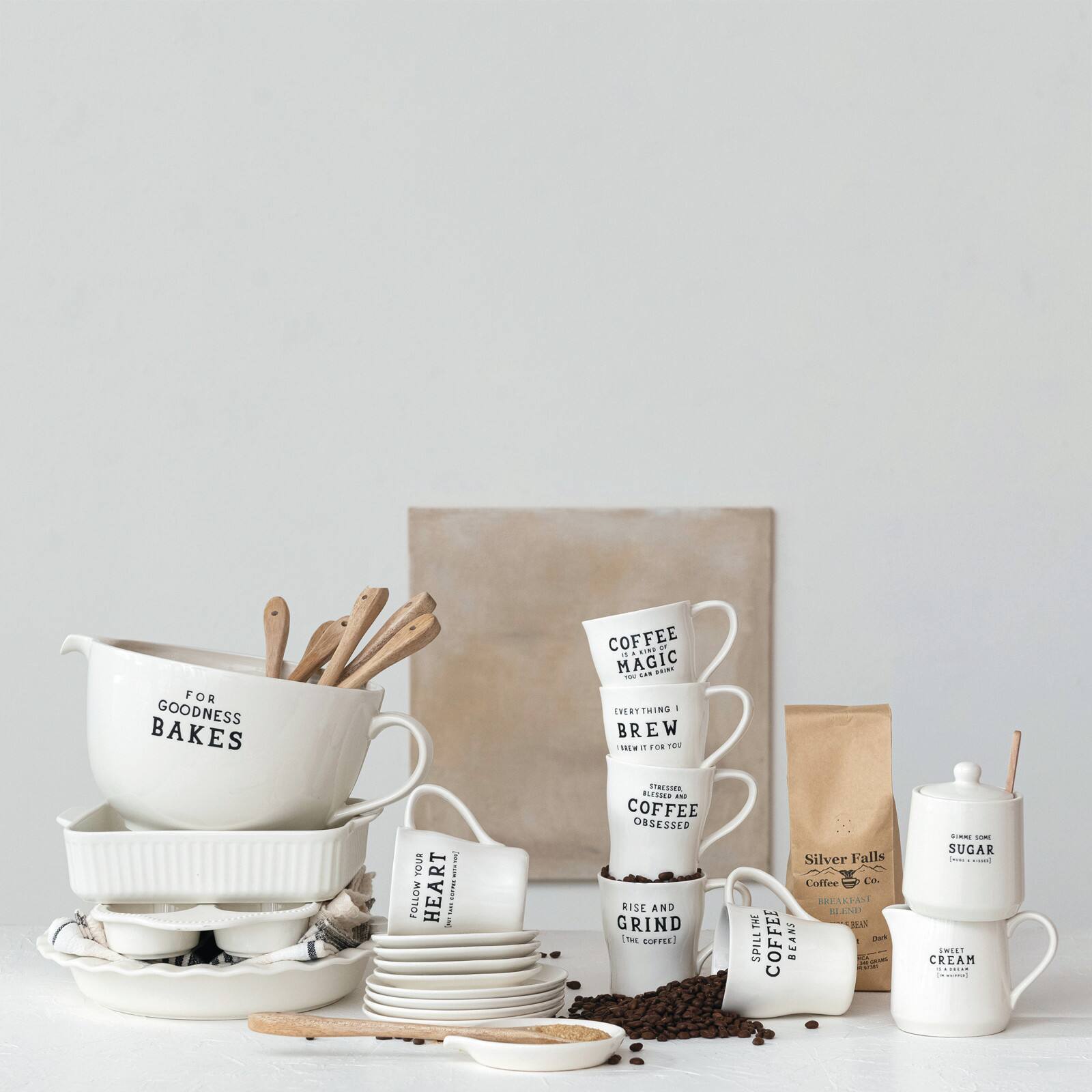 Hello Honey® 12.5" White For Goodness Bakes Stoneware Batter Bowl