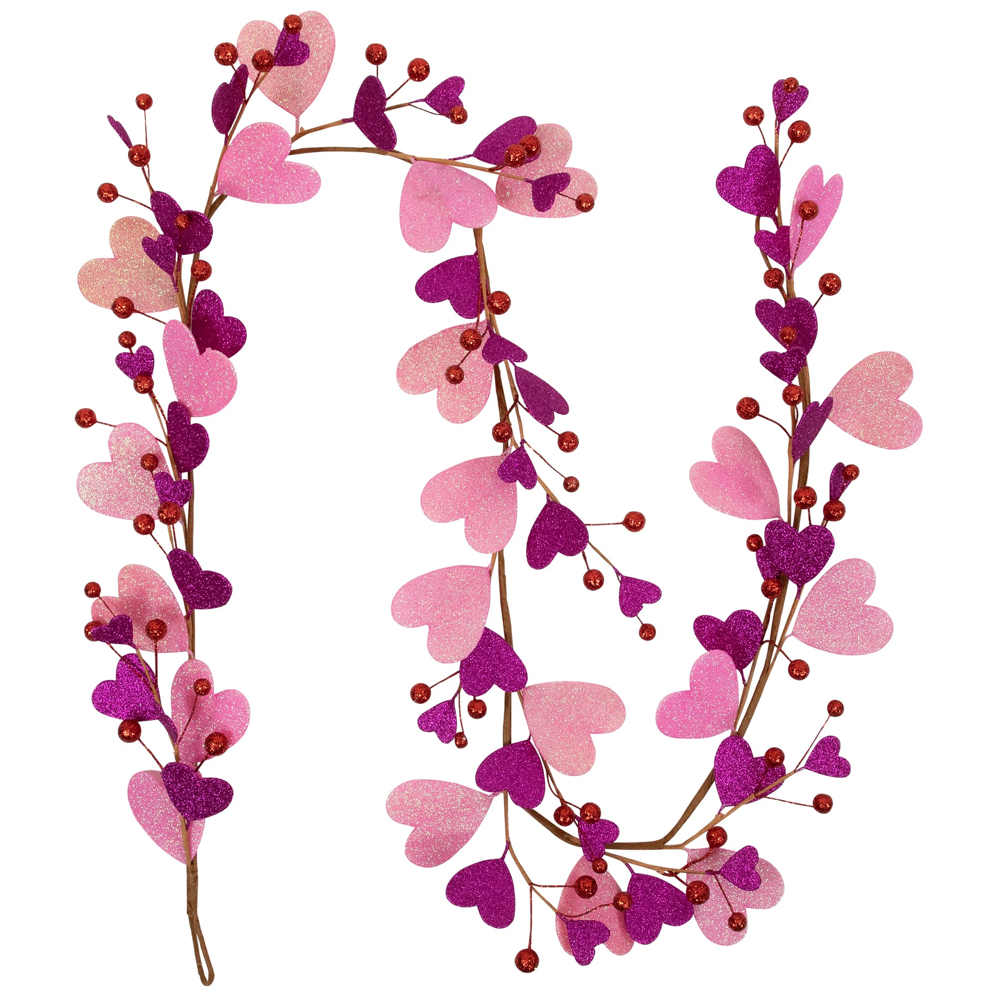 6ft. Glittered Hearts & Berries Valentine's Day Garland