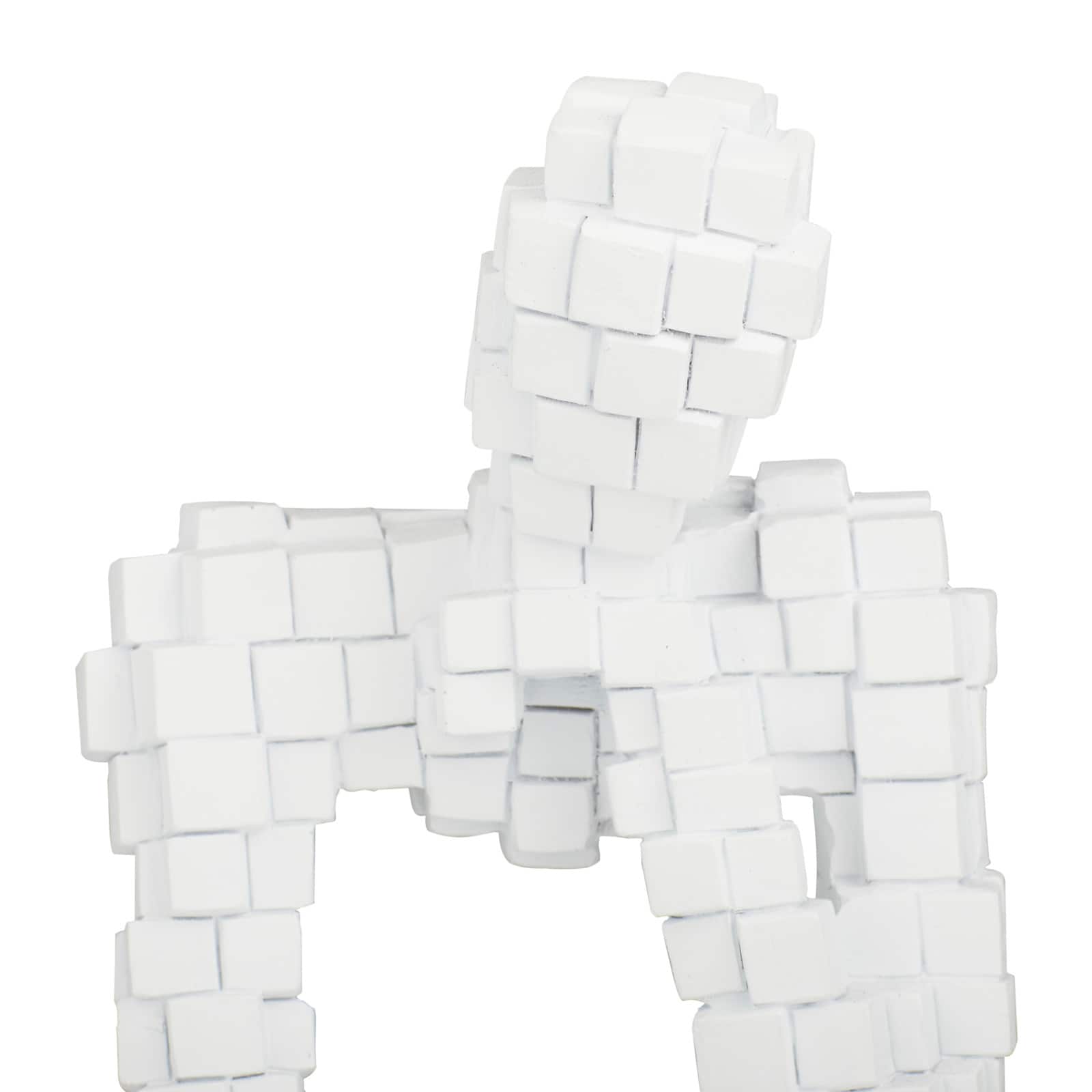 Set of 3 White Polystone Contemporary Sculptures, 13" x 6" x 6"