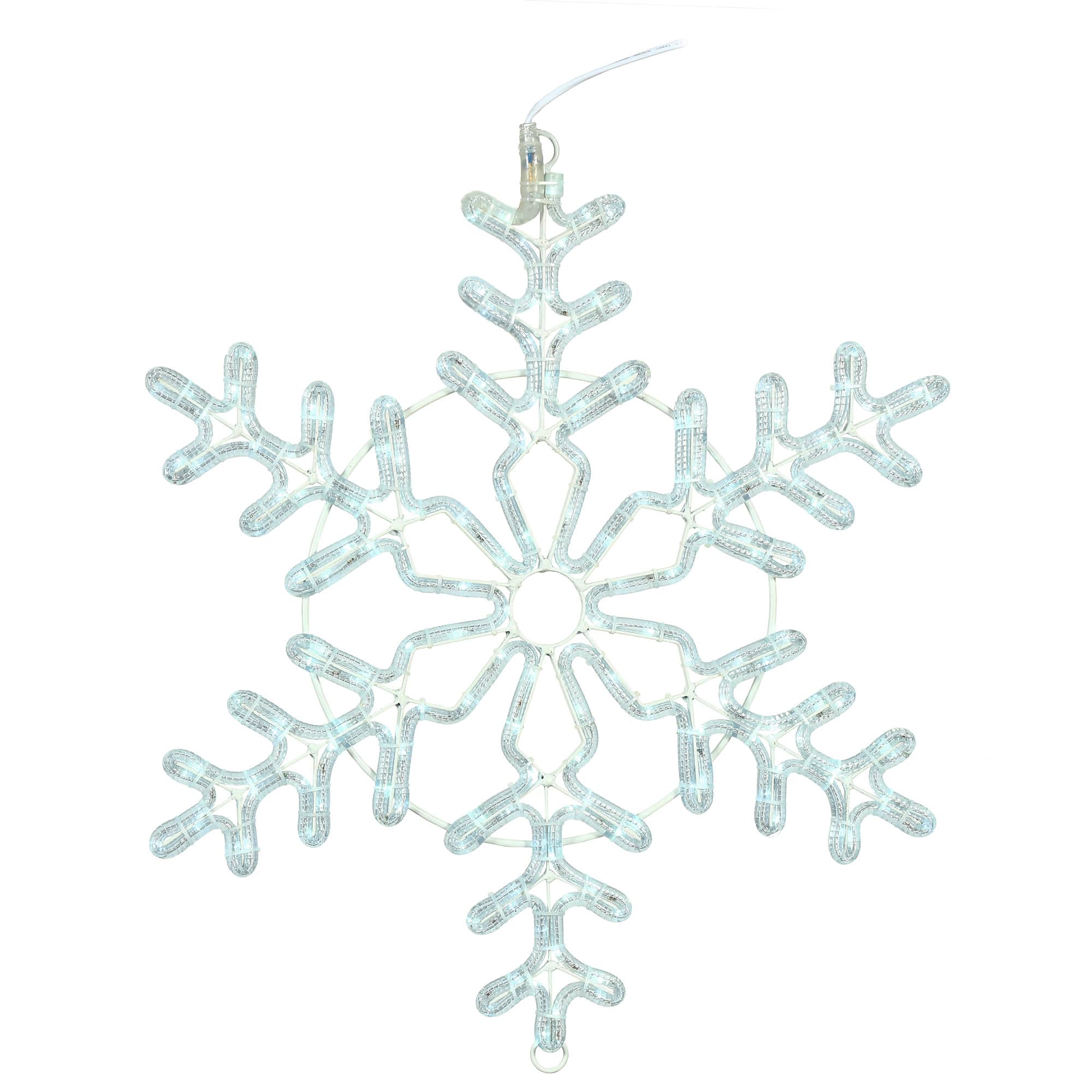 Vickerman Pure White LED Forked Twinkle Ropelight Snowflake