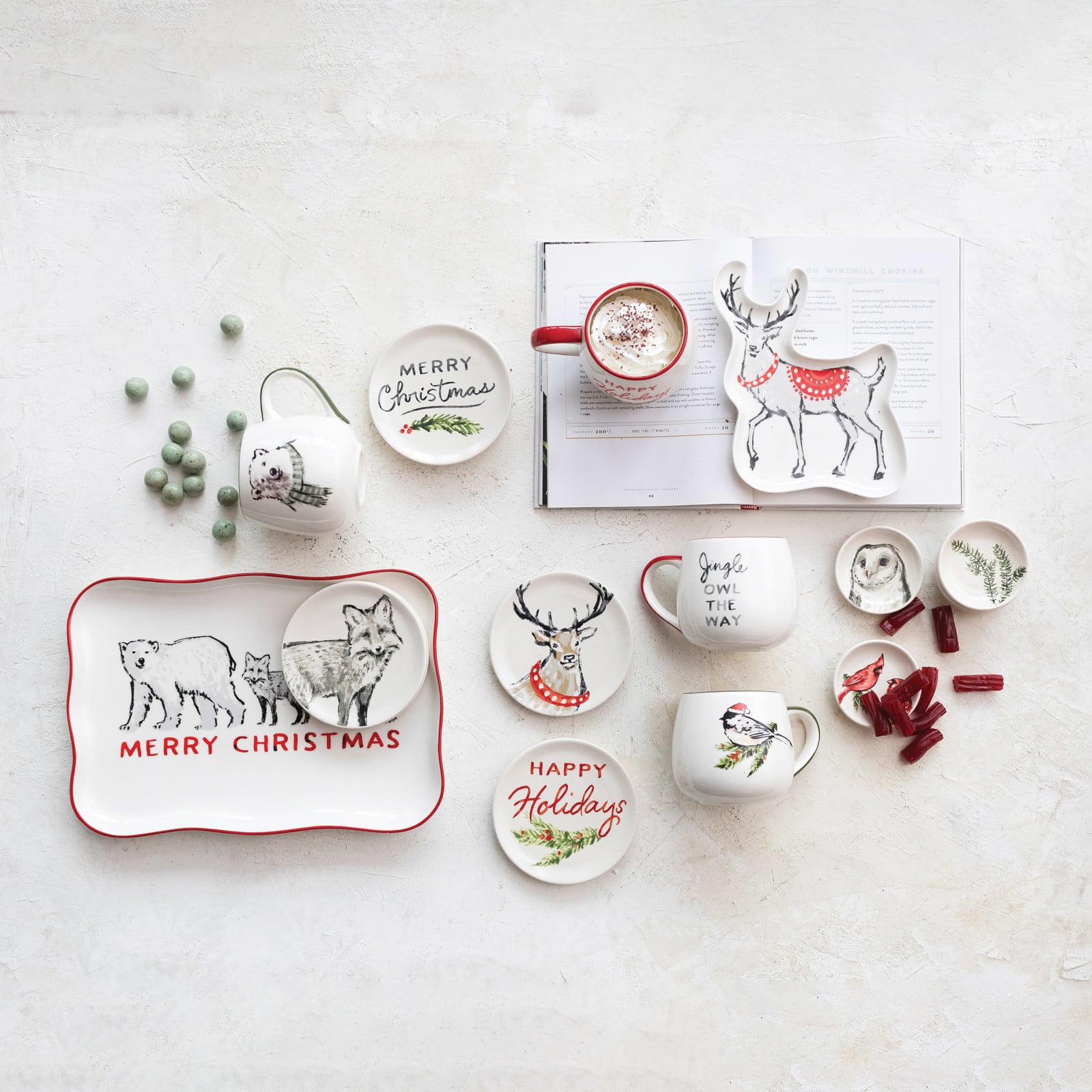 Hello Honey® 16oz. Animal & Holiday Sentiment Stoneware Mug Set