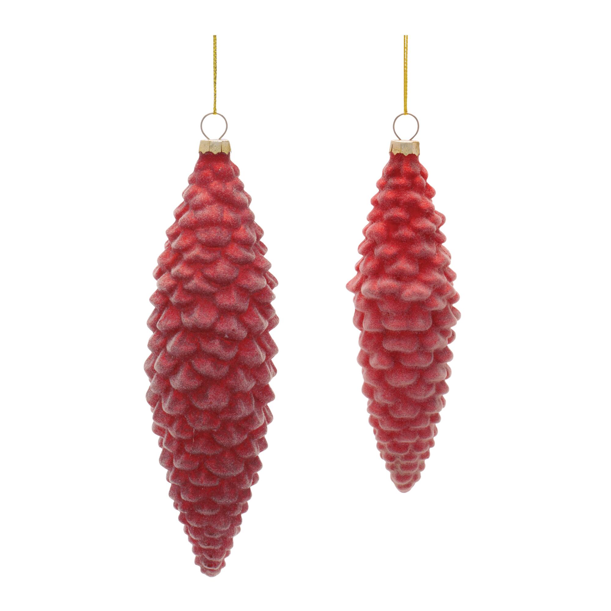 Melrose Pinecone Glass Ornaments Set