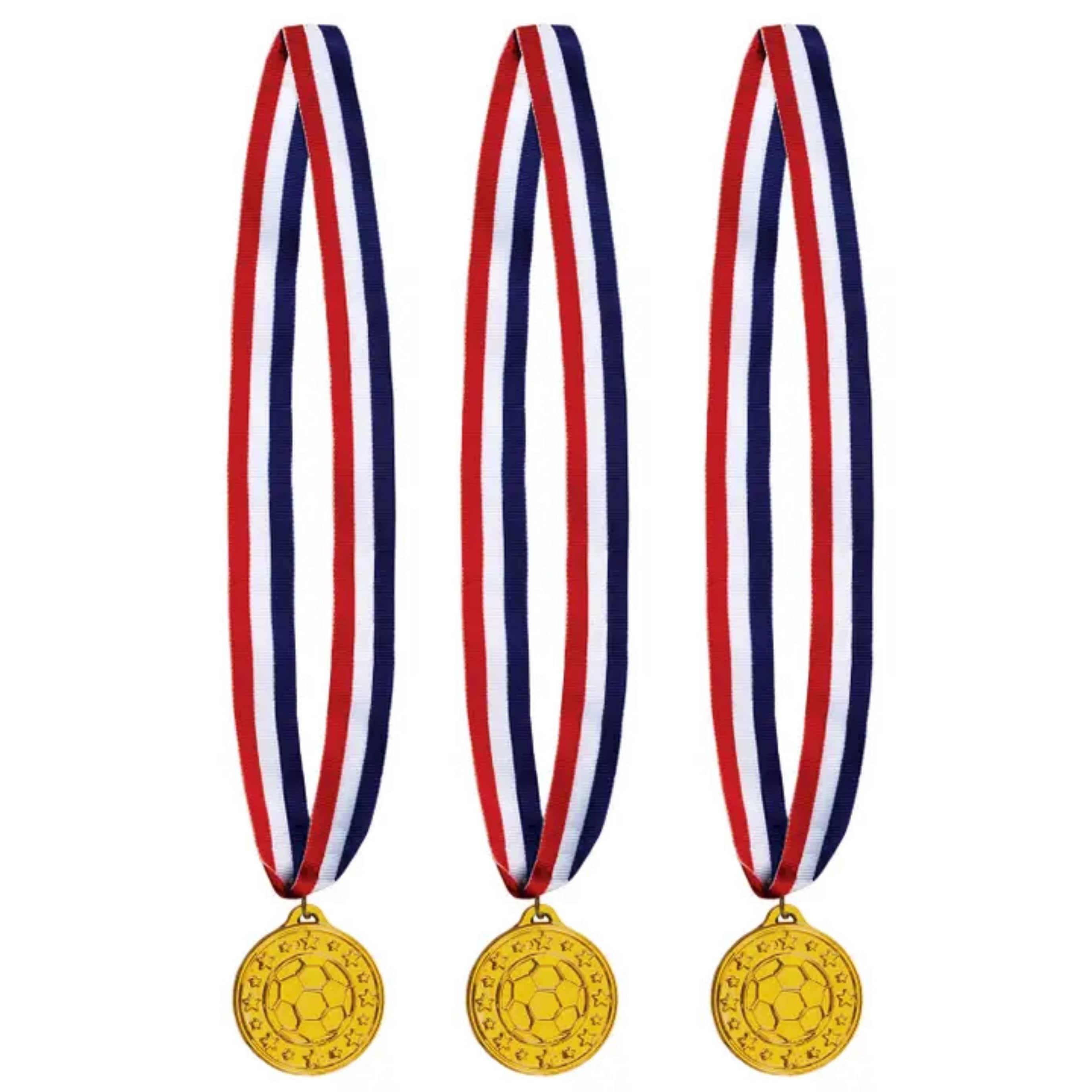 30" Soccer Medals with Ribbons, 3ct.