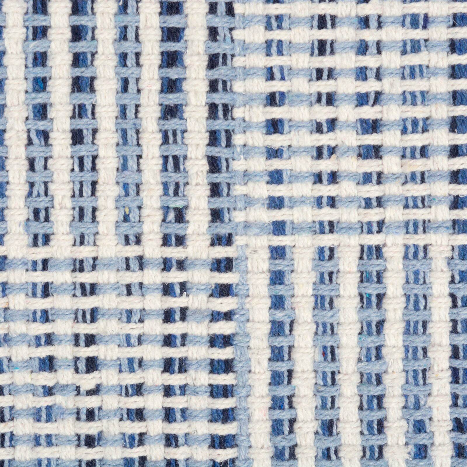DII® Blue Squares Recycled Yarn Rug, 2ft. x 3ft.