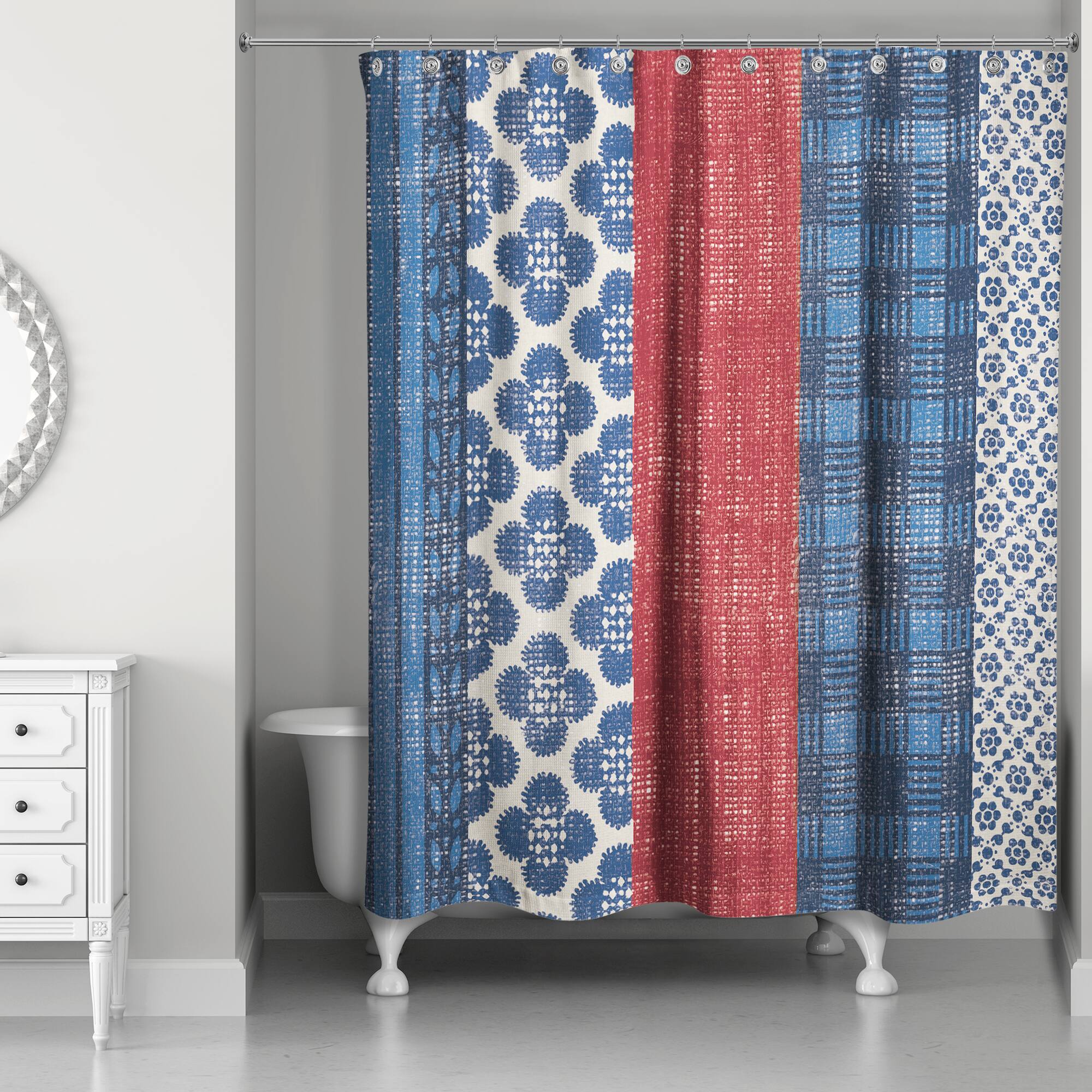 Patriotic Patchwork Shower Curtain