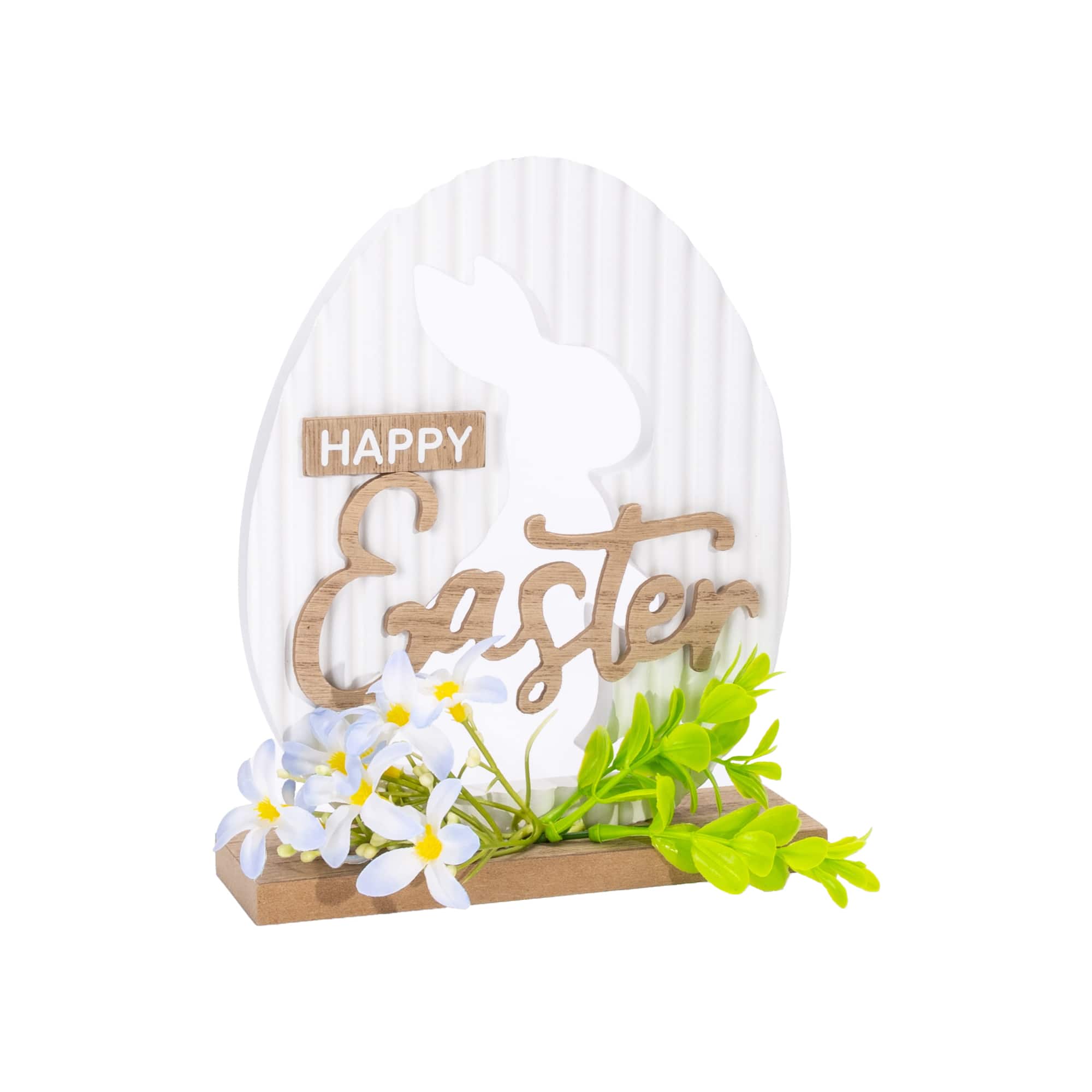 8" Happy Easter Rabbit Tabletop Sign