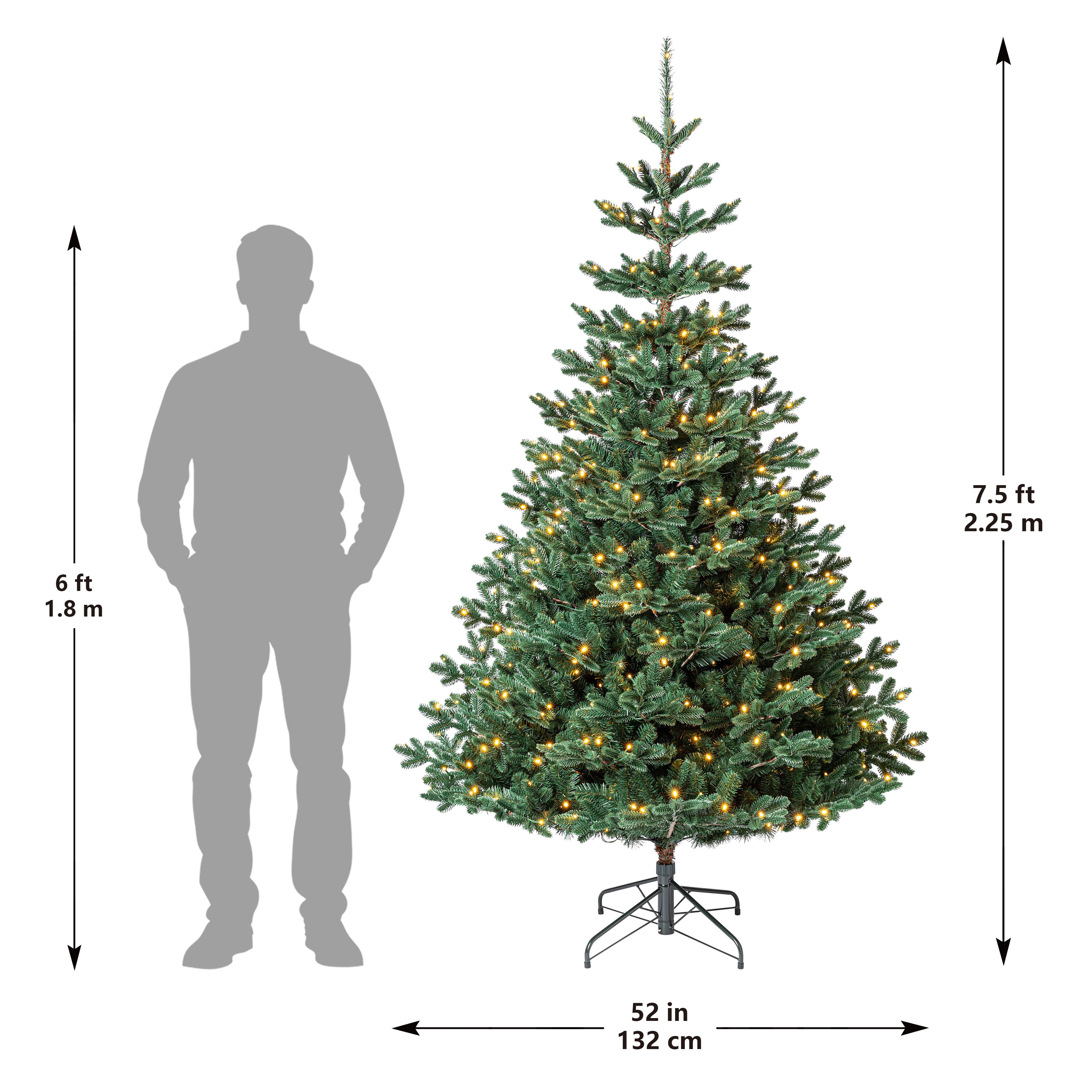 7.5ft. Pre-Lit Baltic Fir Artificial Christmas Tree, Warm White LED Lights by Ashland®