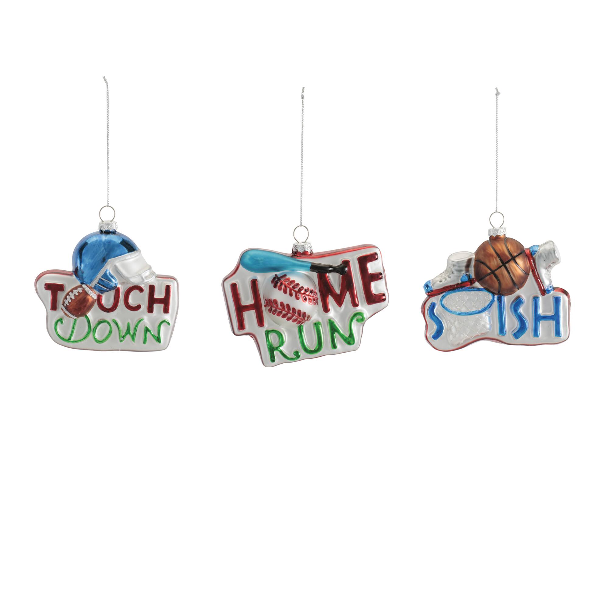 Melrose 3.5" Glass Sports Ornaments Set