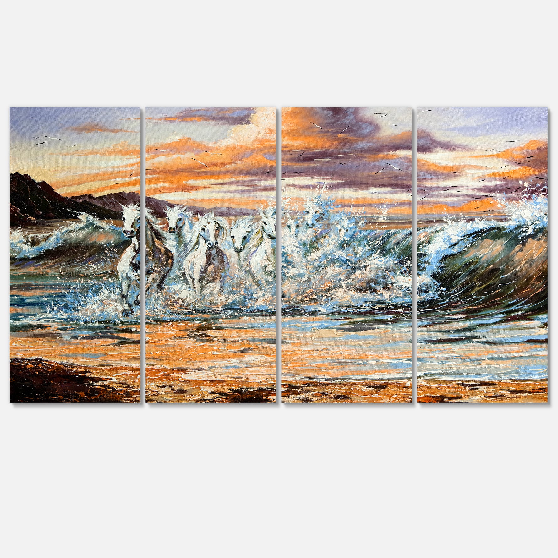 Designart - Horses from Waves