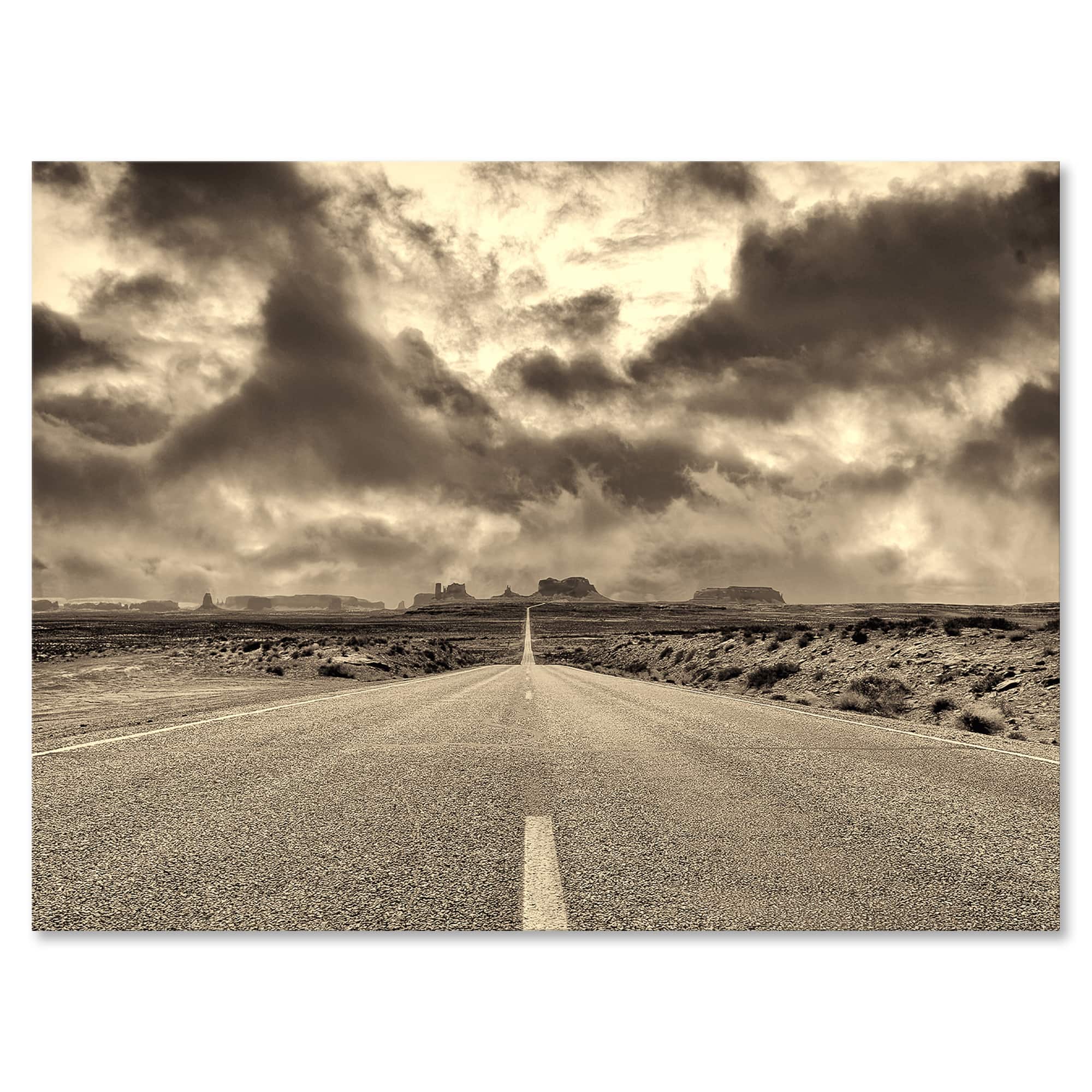 Designart - The Road To Monument Valley - Traditional Canvas Wall Art Print