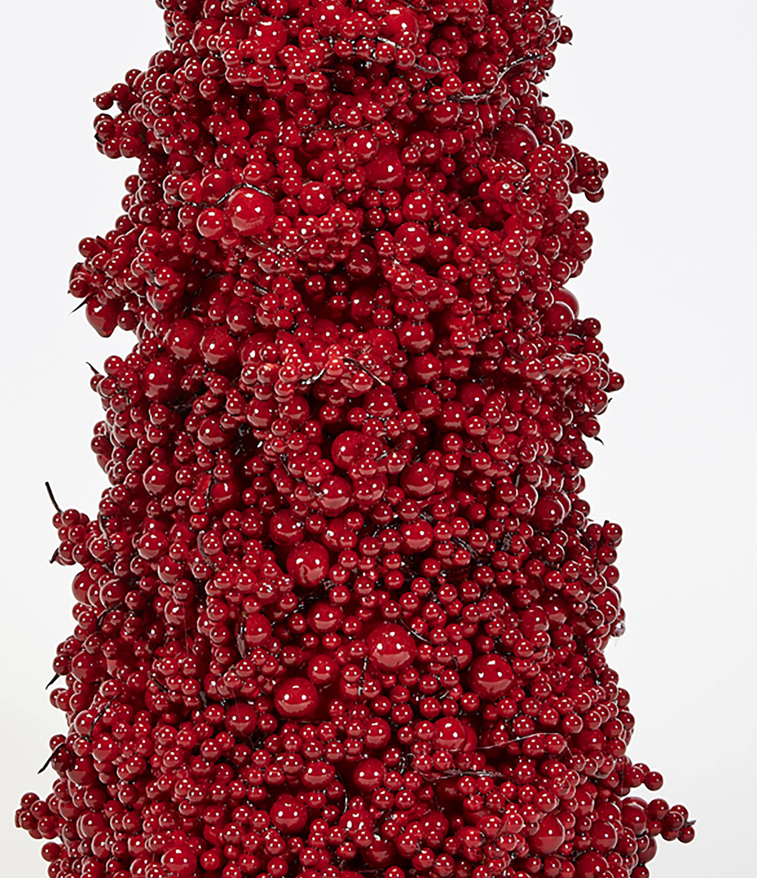 18" Red Holly Berries Artificial Christmas Tree Tabletop Décor