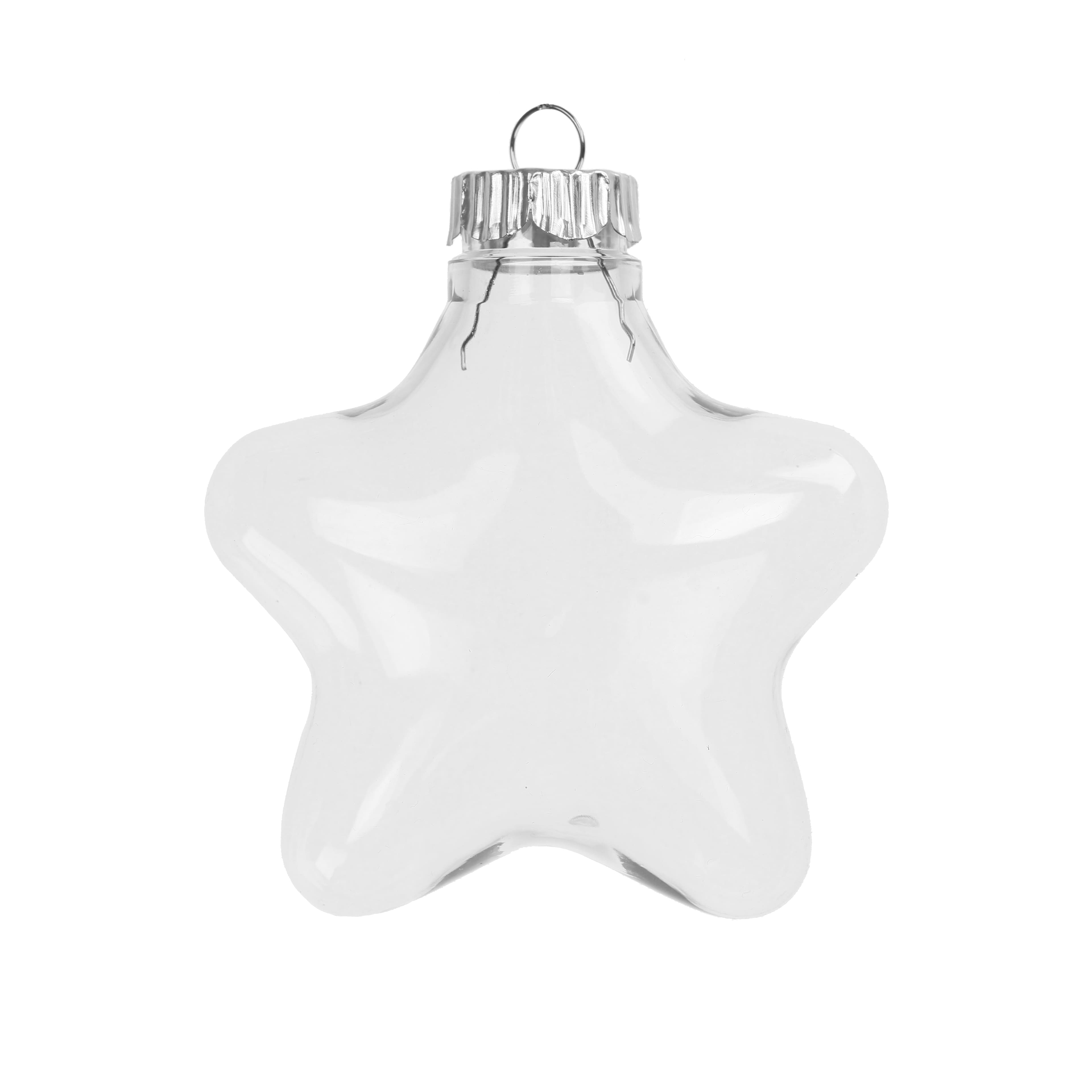 4 Pack 4" Clear DIY Plastic Star Ornaments by Make Market®