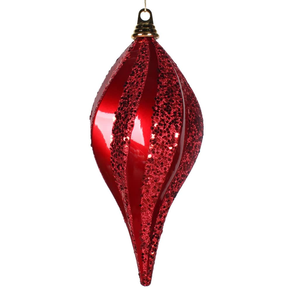 Vickerman 12" Glitter Swirl Drop Christmas Ornament in Red | Michaels®