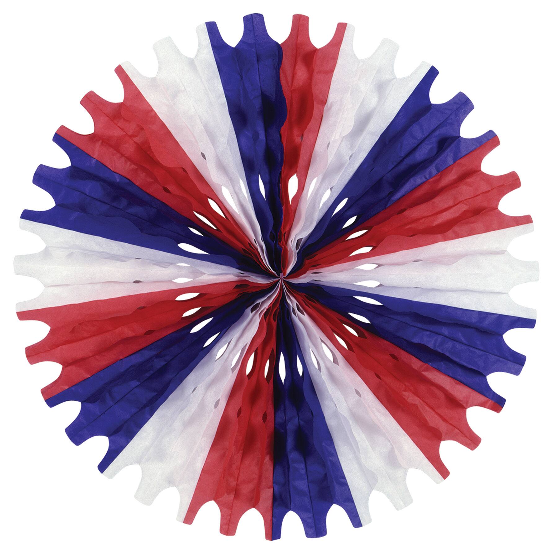 Beistle 25" Red, White & Blue Tissue Fans, 2ct.
