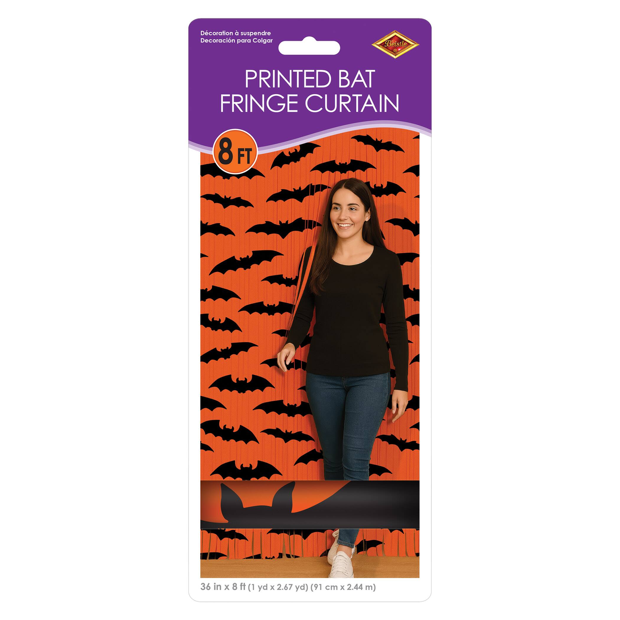 Beistle 8ft. Bat One-Ply Plastic Fringe Curtain
